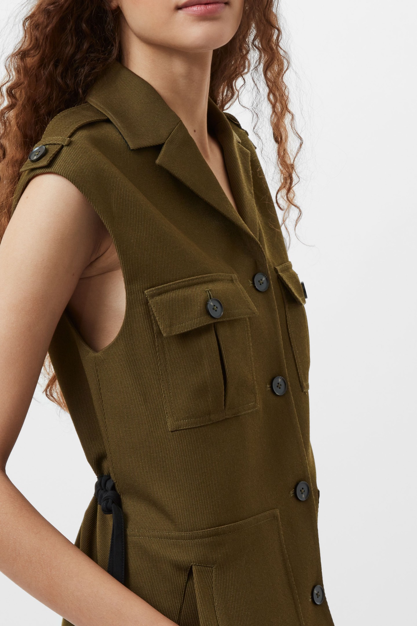 FLORENCE TWILL WAISTCOAT KHAKI 5