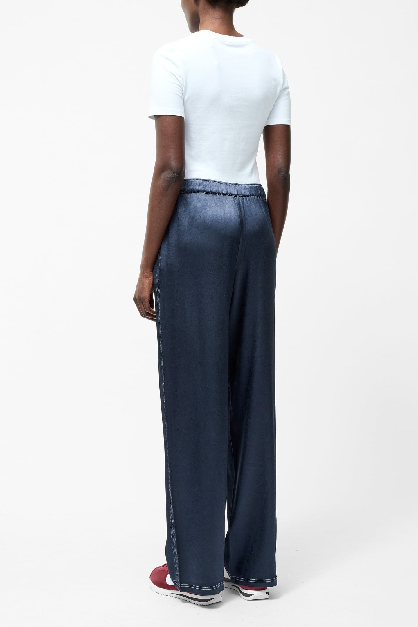 AKITA SATIN STRETCH TROUSERS NAVY 3