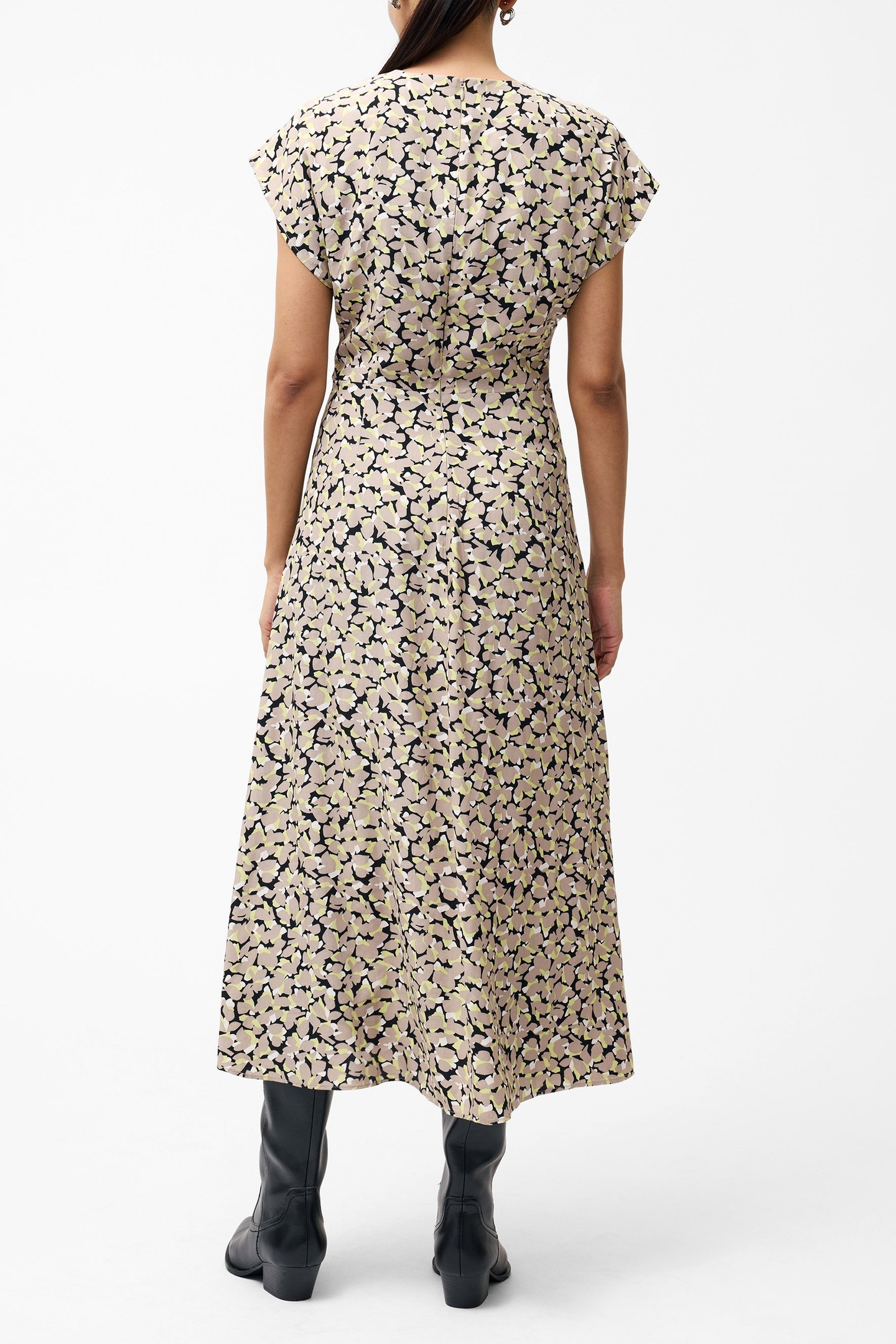 LILLIAN DRAPPED FRONT DRESS GOLDEN OLIVE KHAKI 6