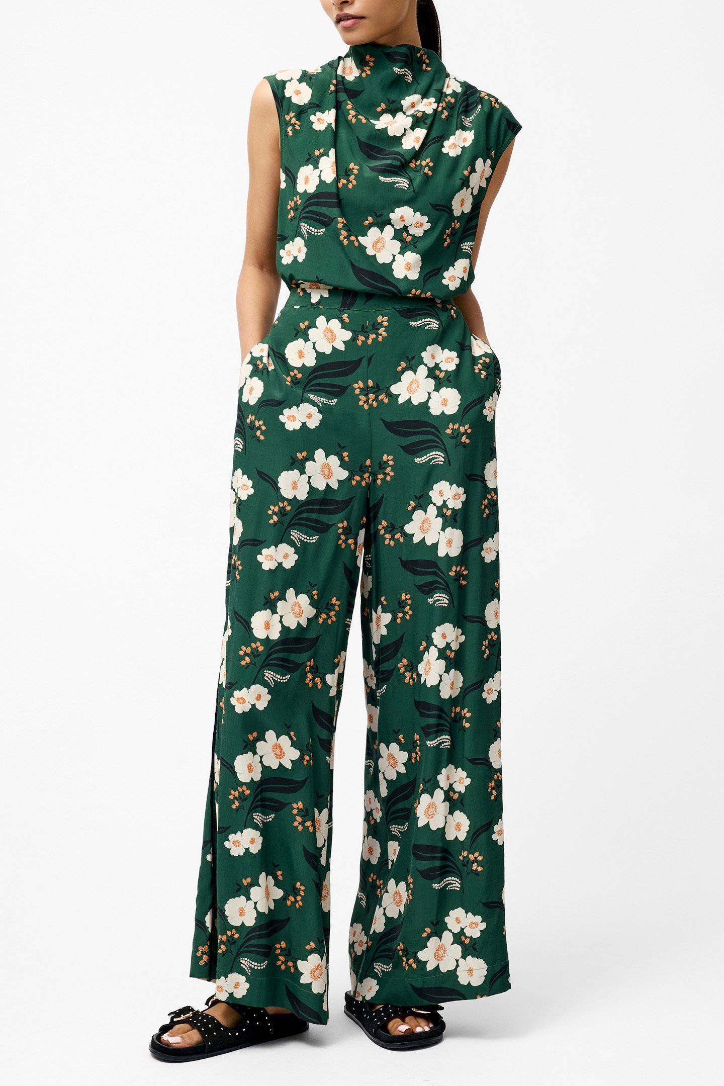 RHIAN PRINTED TROUSER JADE GREEN MULTI 2