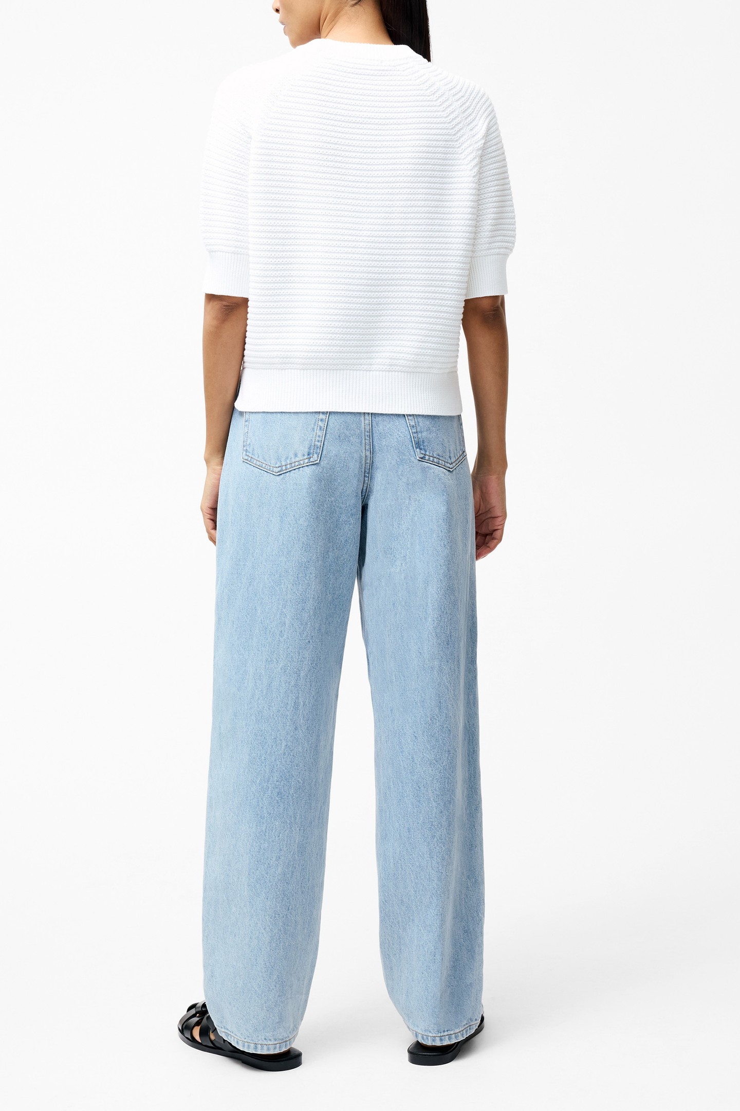 LILY SS HIGH NECK TOP LINEN WHITE 4