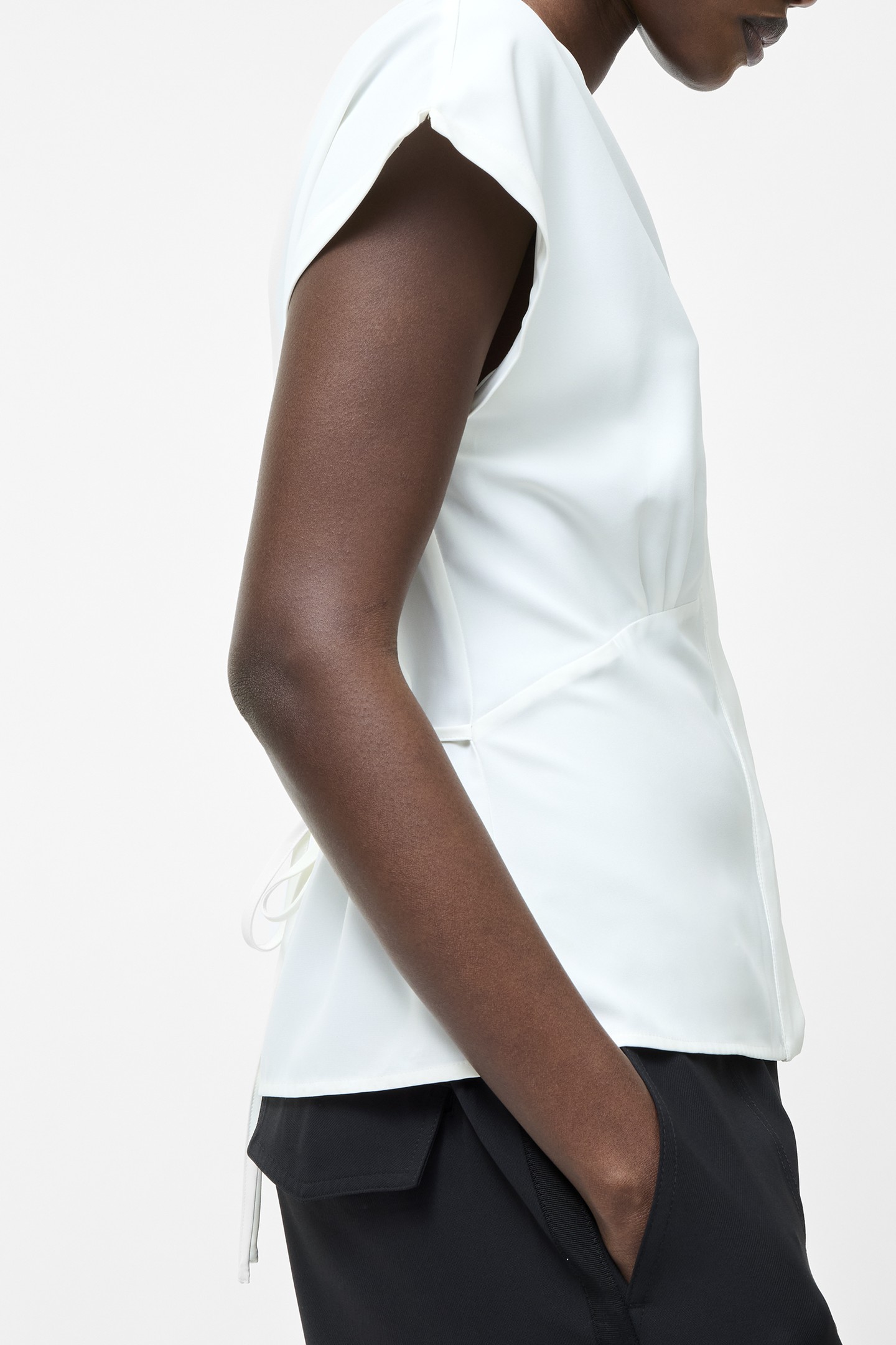 CREPE VEE BLOUSE SUMMER WHITE 4