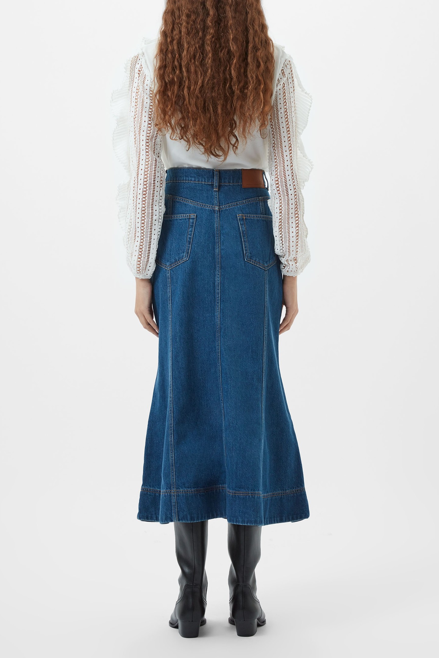 DENVER DENIM FLARE MIDI SKIRT VINTAGE BLUE 3