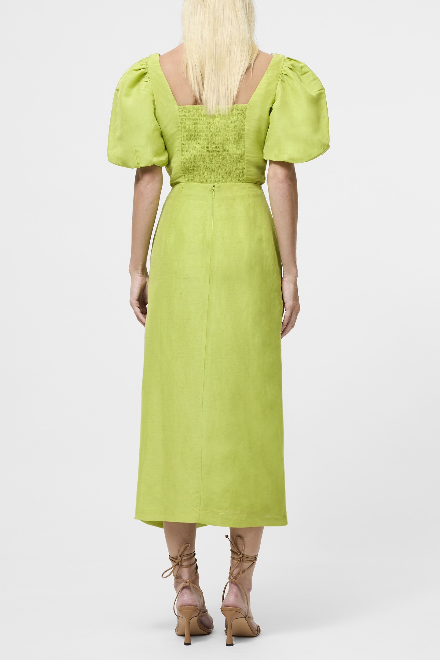 ISLAY LINEN MIDI SKIRT CACTUS GREEN 3