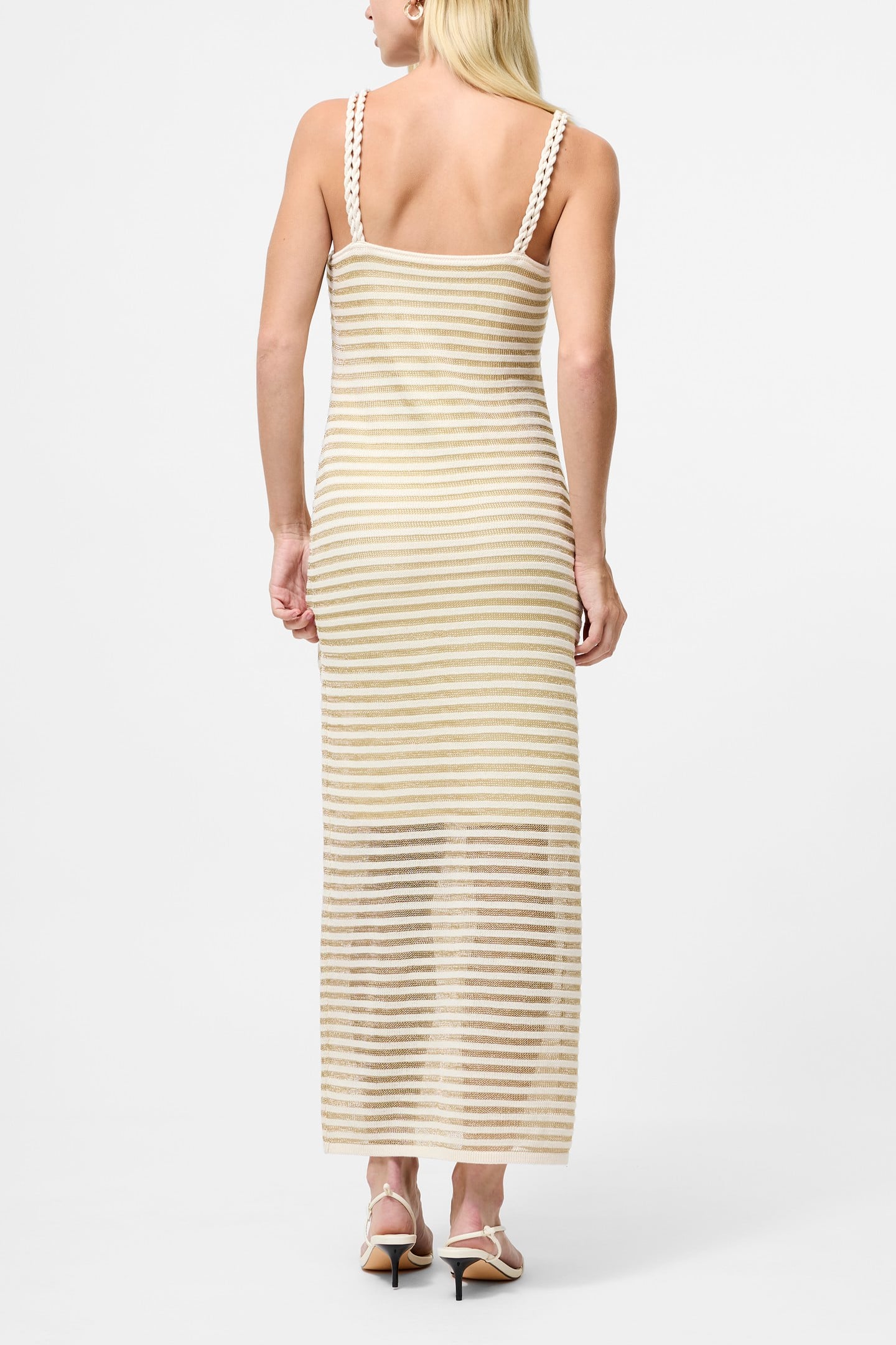 JERRY KNIT STRAPPY DRESS CREAM/GOLD 2