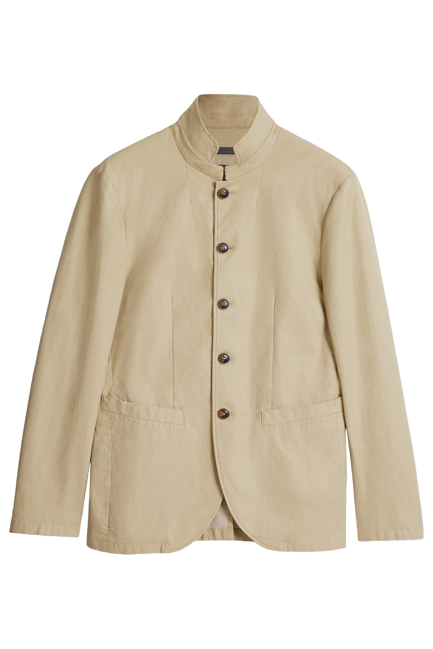 SLIM FIT BUTTON CLOSURE SOFT JACKET CARAMEL 1