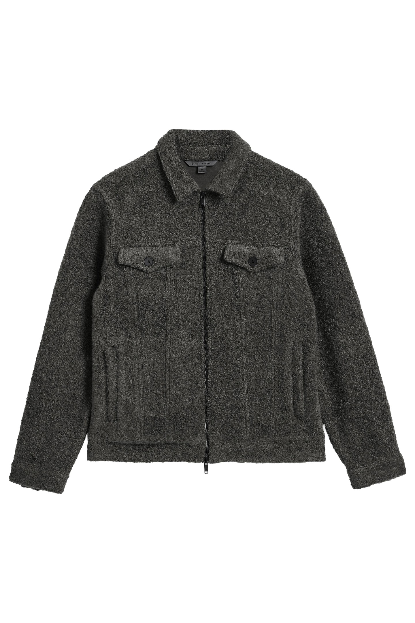 CYNDER BOUCLE TRUCKER JACKET CHARCOAL 2