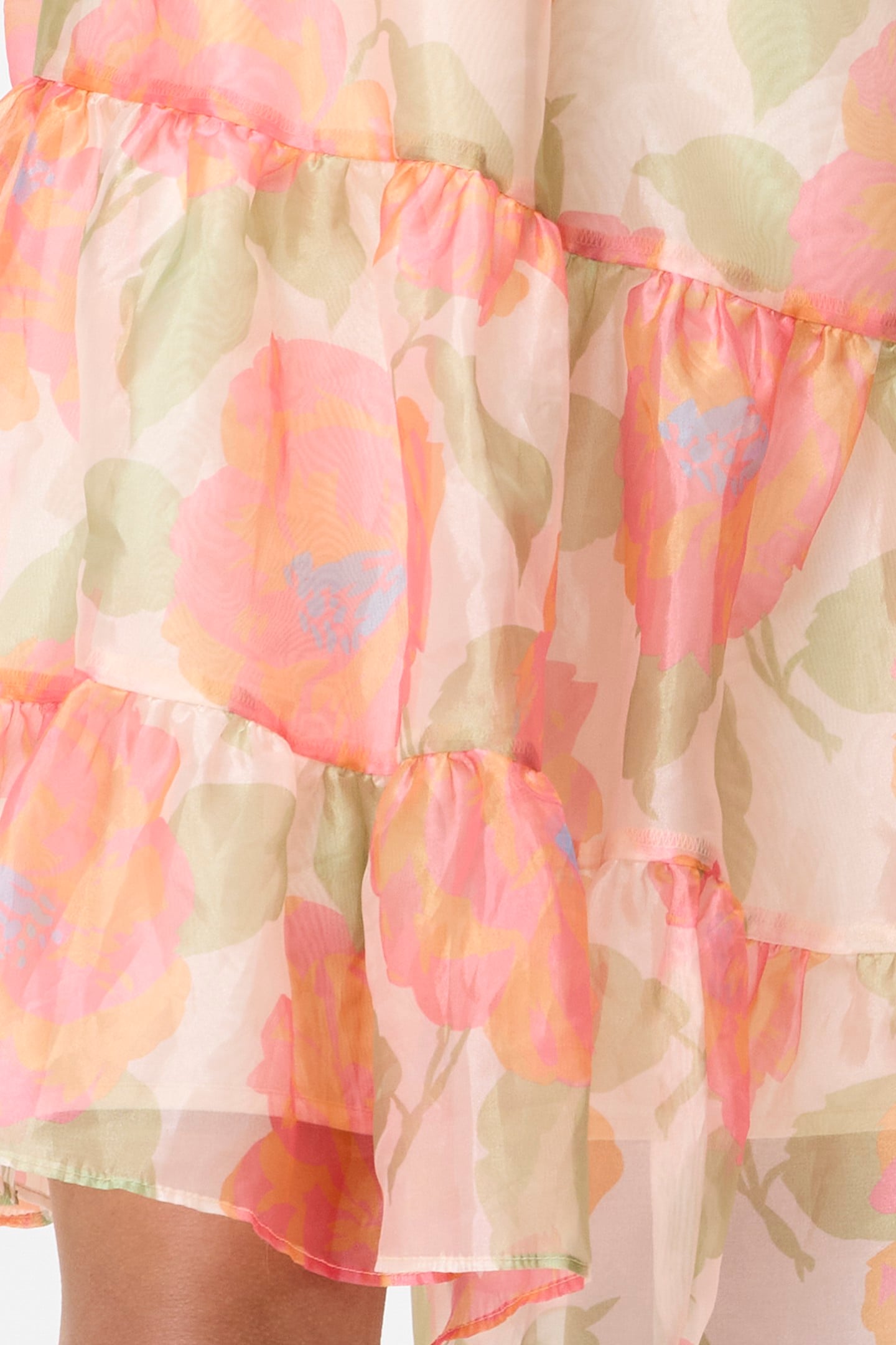 JASMINE ORGANZA HALTER NK DRES ORANGE MULTI 4