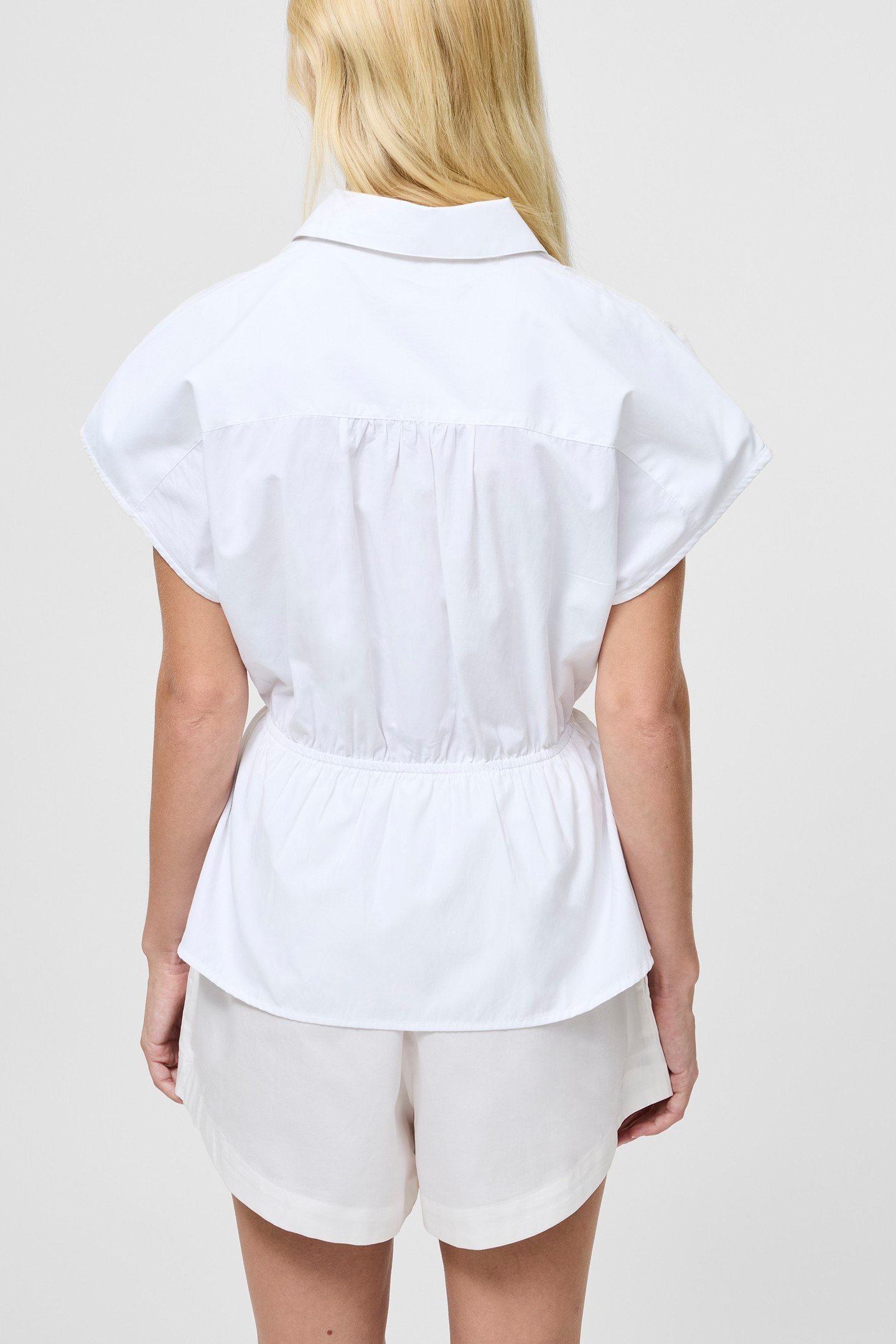 ERA POPLIN TWIST KNOT SHIRT LINEN WHITE 3