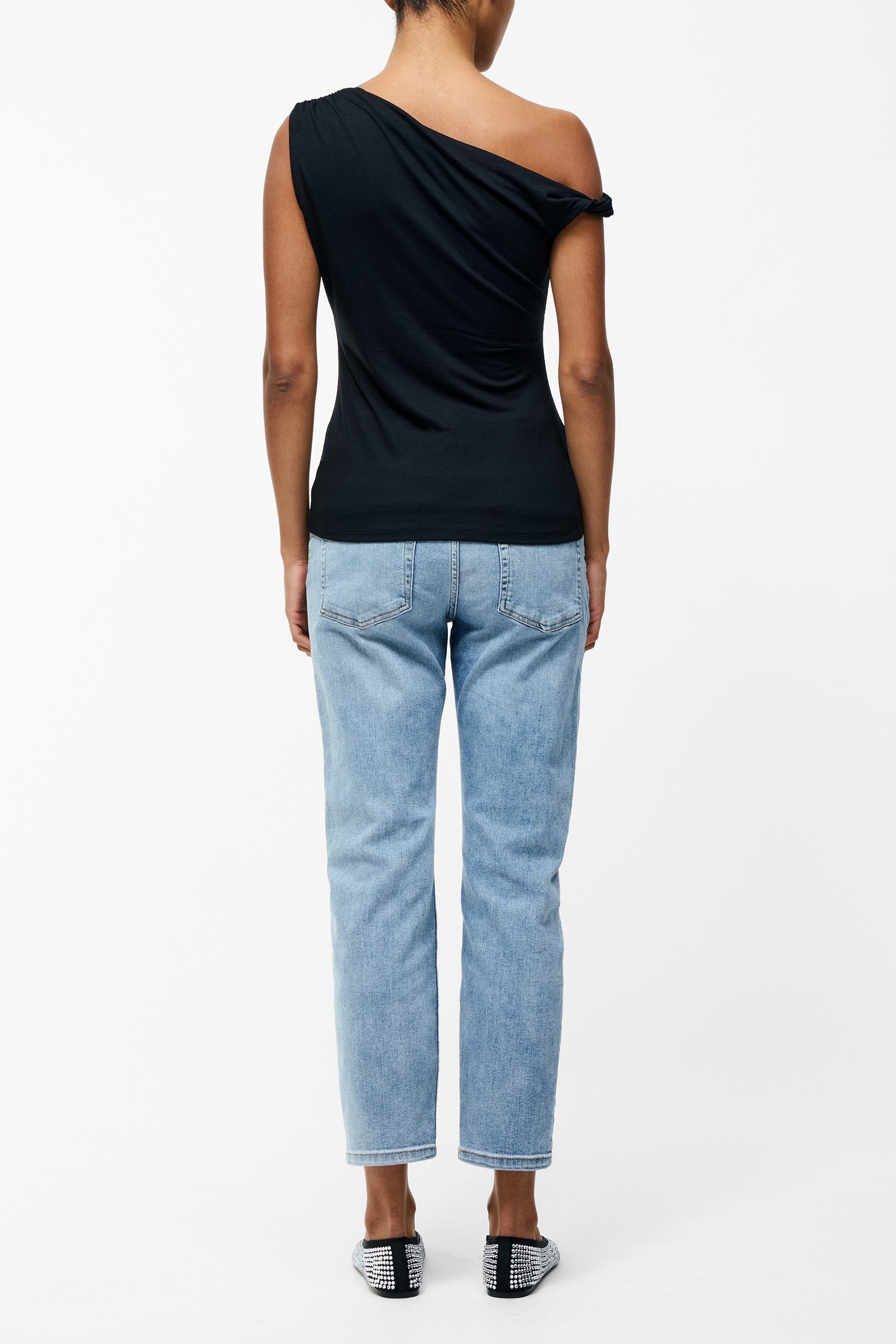 SIA JERSEY ASYMMETRIC TOP BLACK 2