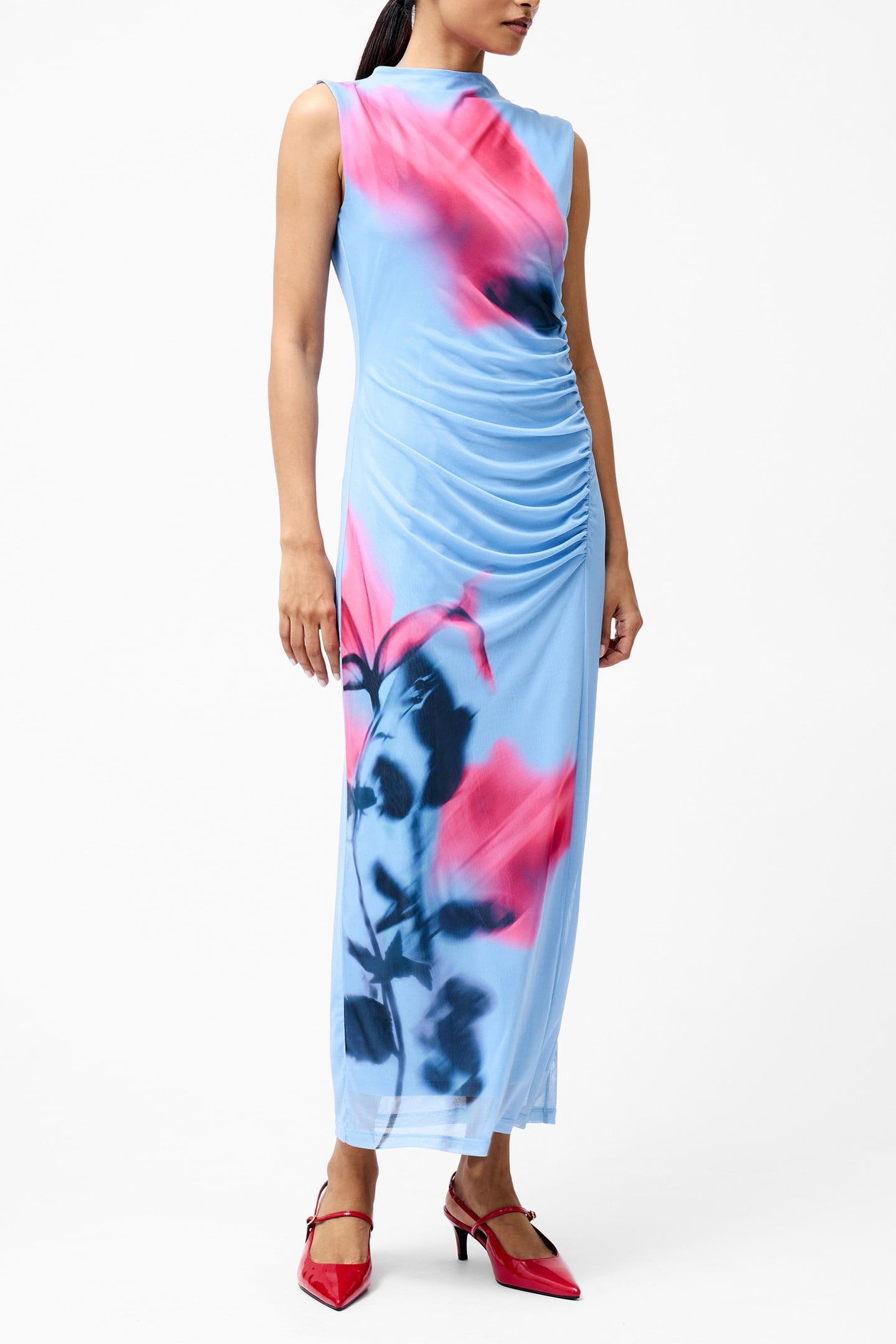 SMOKYPLCMENT SLVLESS FLORA DRS LIGHT BLUE MULTI 1