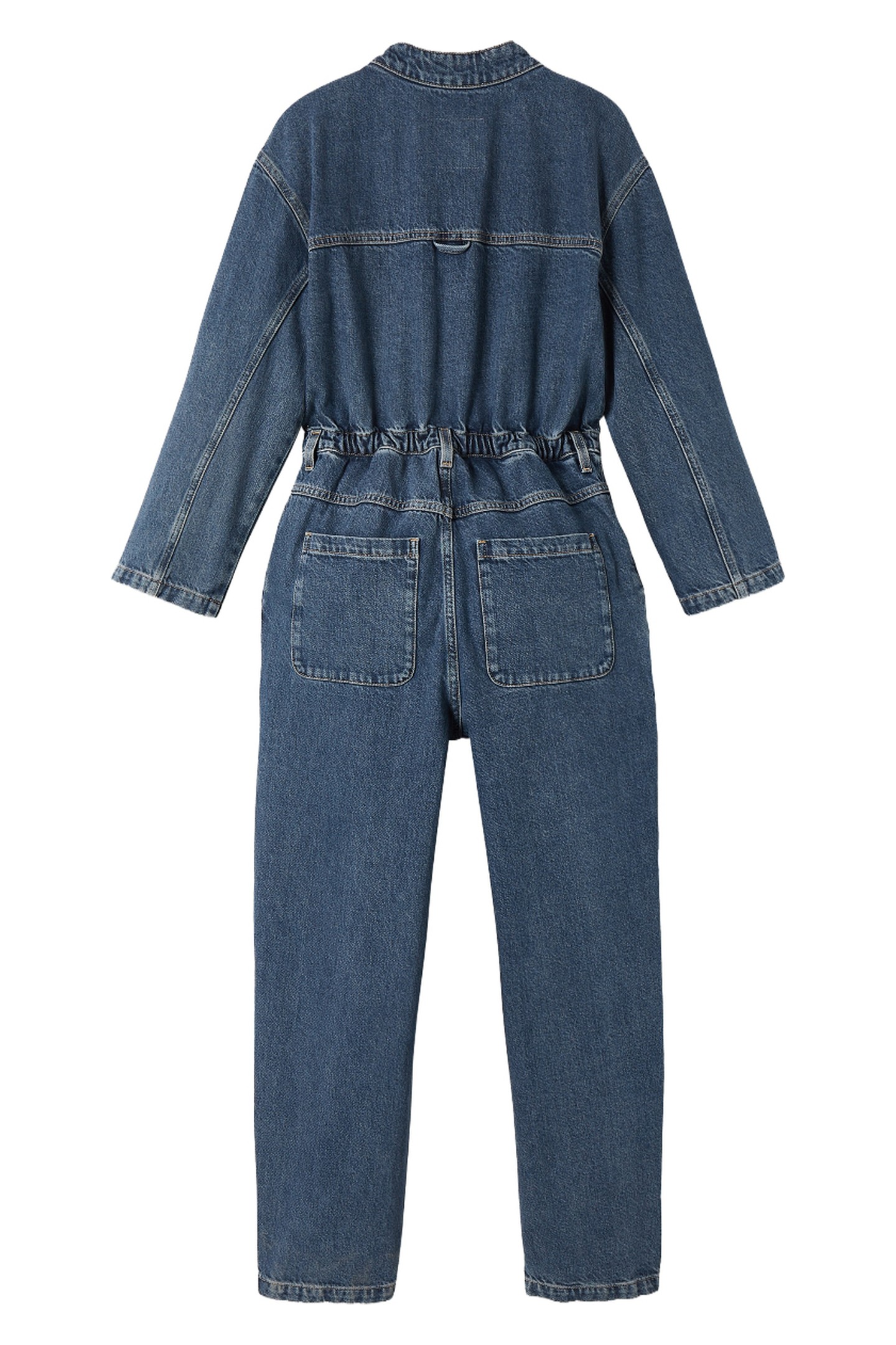 LONG-SLEEVED JUMPSUIT WITH BUTTON-DOWN COLLAR BLUE STONE 3