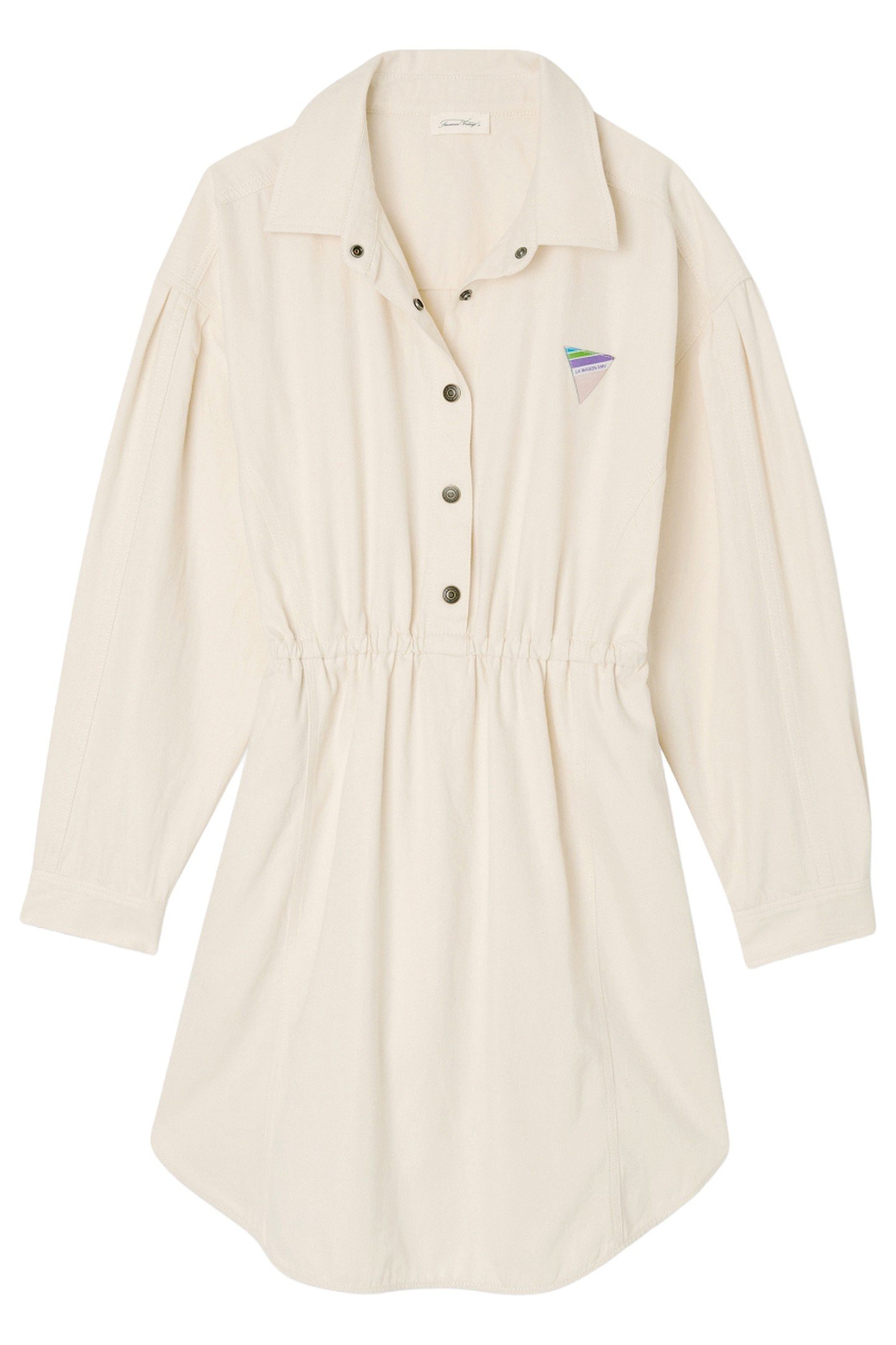 LONG-SLEEVED DRESS WITH BUTTON-DOWN COLLAR ECRU 1