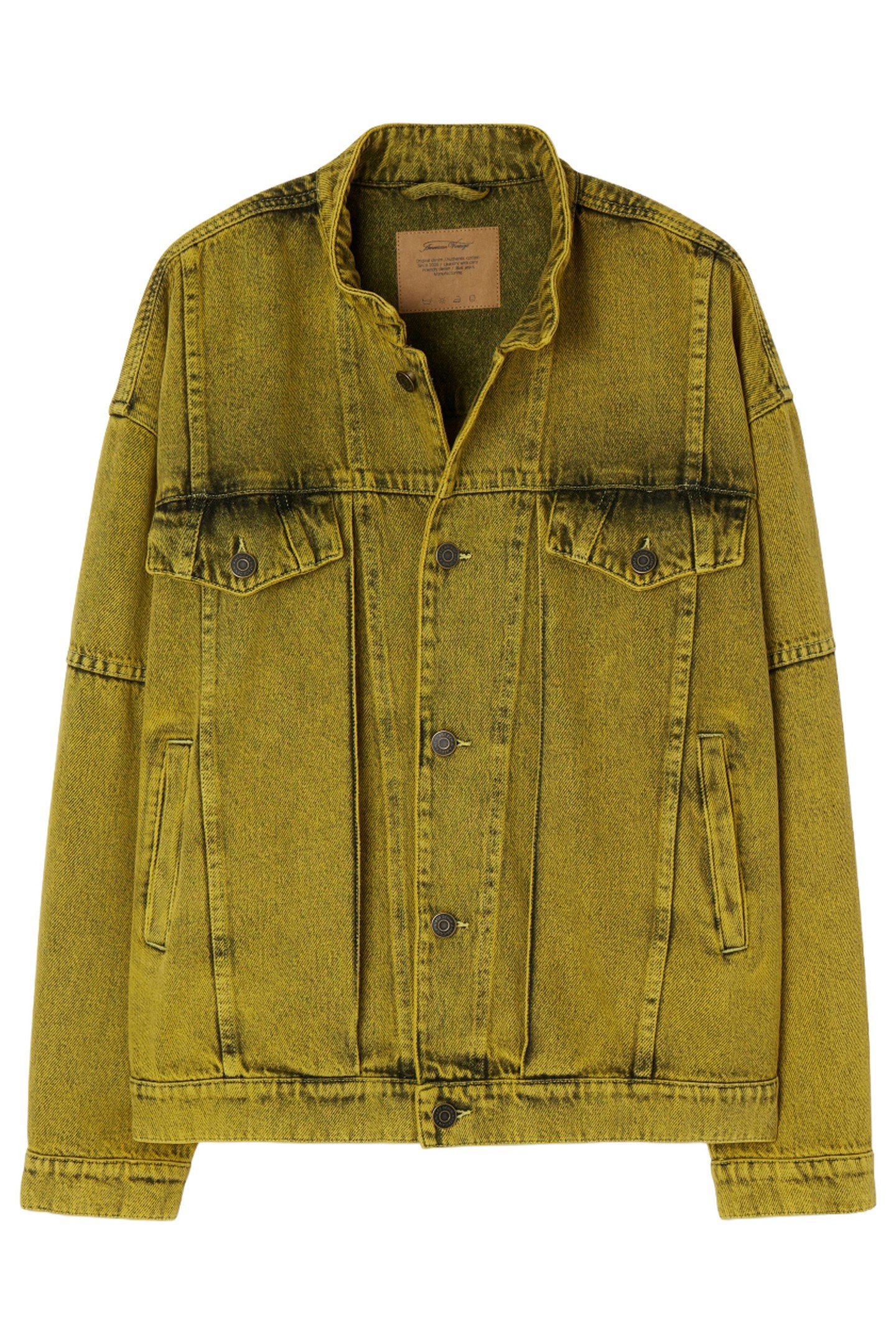 LONG-SLEEVED JACKET WITH MANDARIN COLLAR YELLOW OVERDYE 1