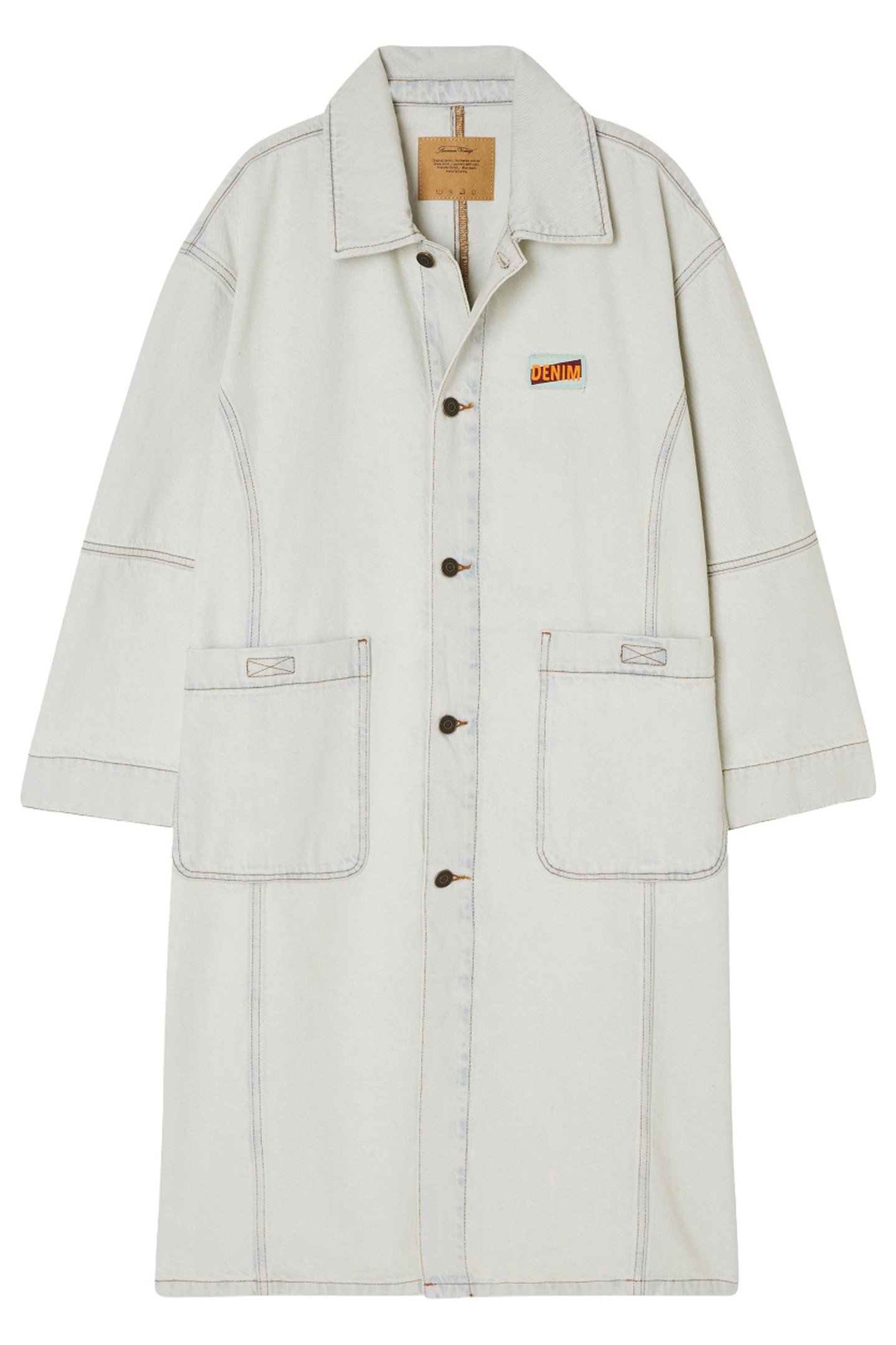 UNISEX MILESTONE COAT WITH SHIRT COLLAR SUPER BLEACHED 1