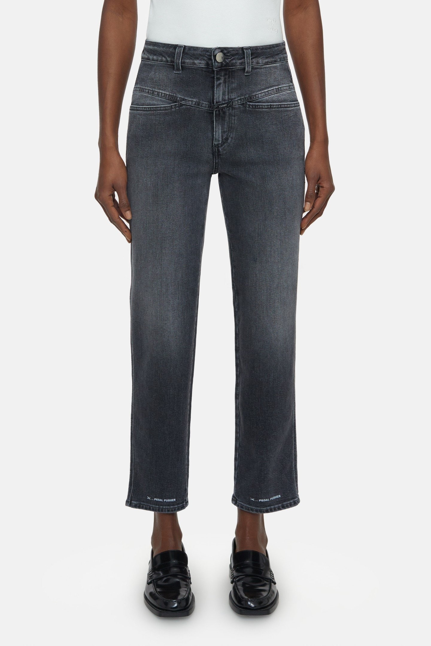 Closed Pedal Pusher Jeans Mid Grey Maat: W26L34 | Straight Jeans Outlet | Dames | Grijs