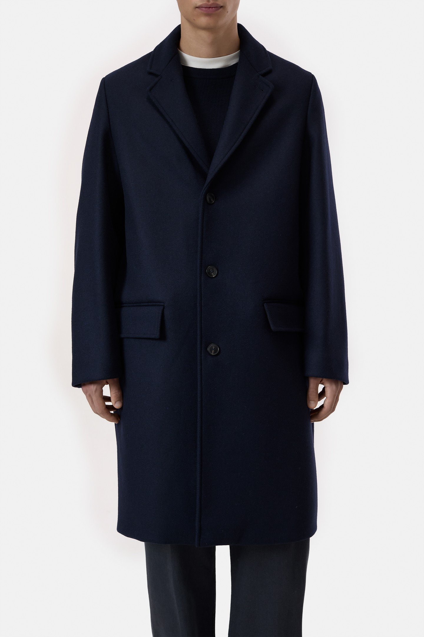 SINGLE BREASTED COAT JACKET DARK NIGHT 1