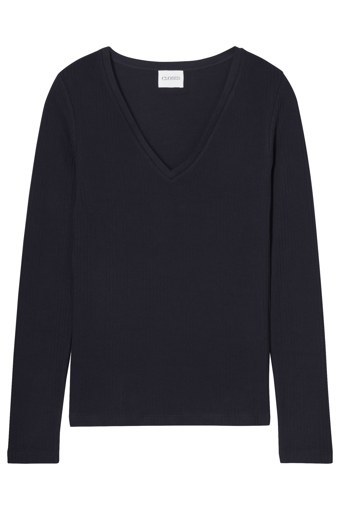 V NECK LONGSLEEVE T-SHIRTS BLACK 3