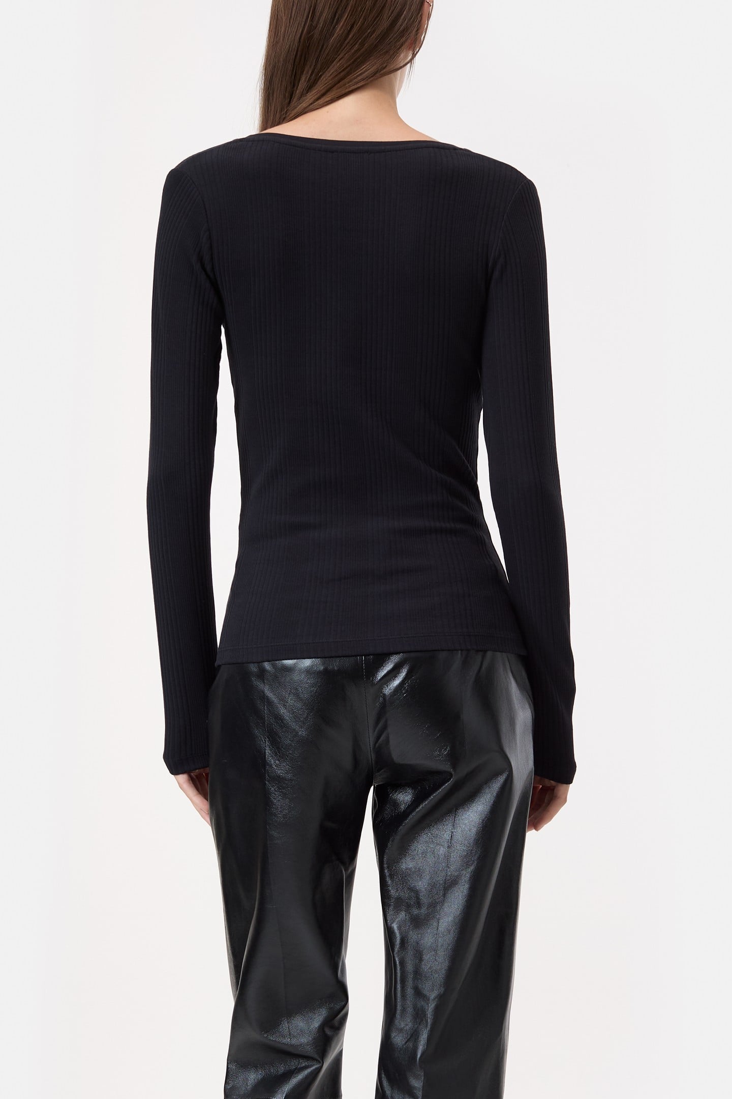 V NECK LONGSLEEVE T-SHIRTS BLACK 2