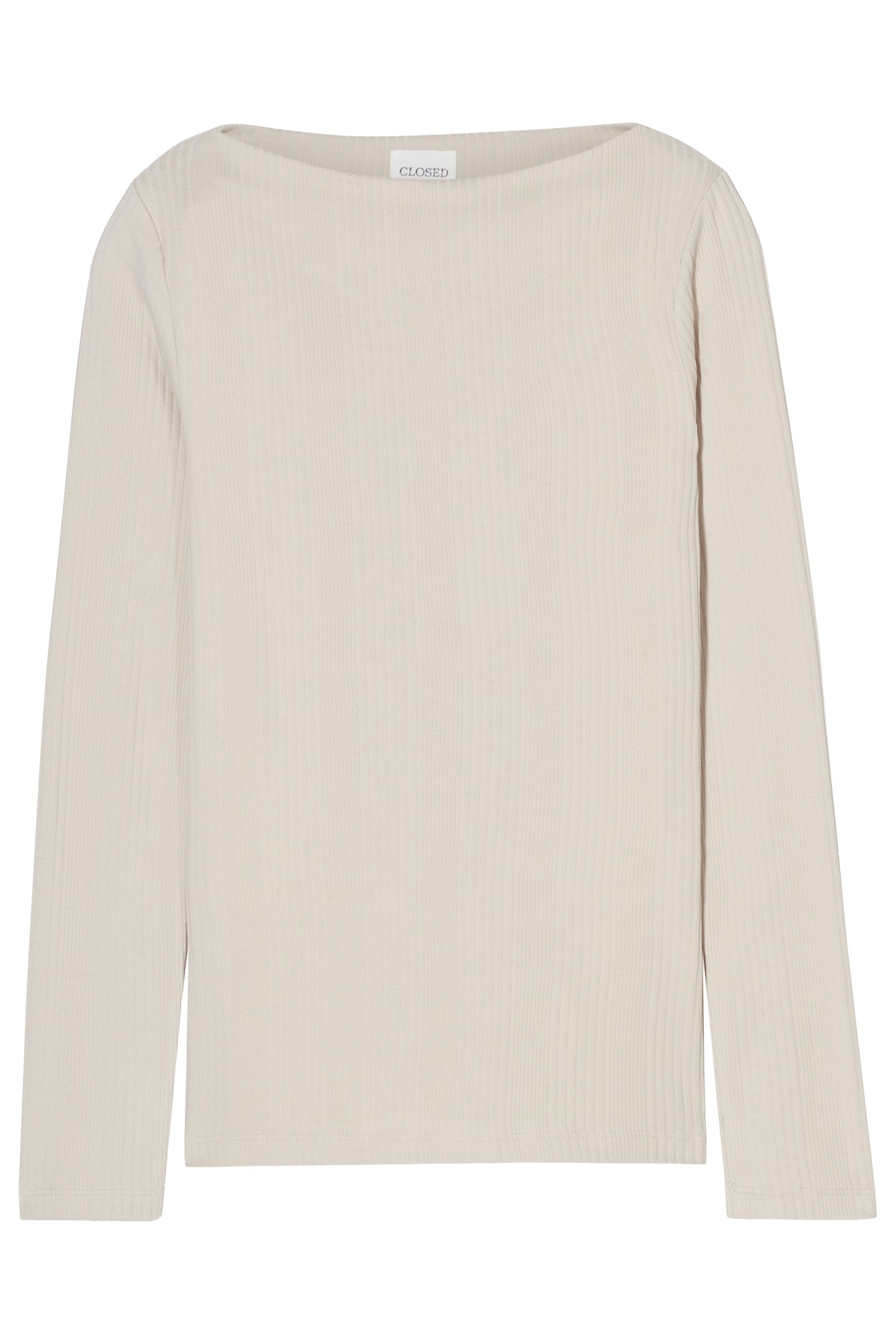 STRAIGHT NECK LONGSLEEVE T-SHIRTS PEARL BEIGE 3