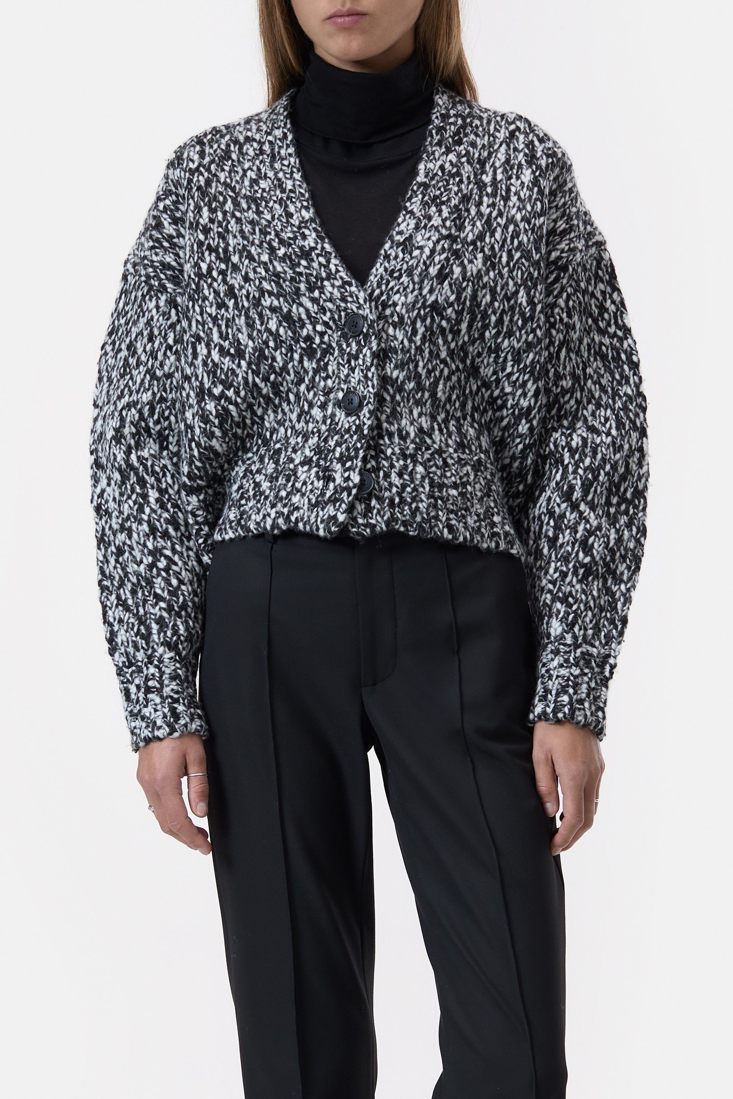 BOXY CARDIGAN KNITS BLACK 1