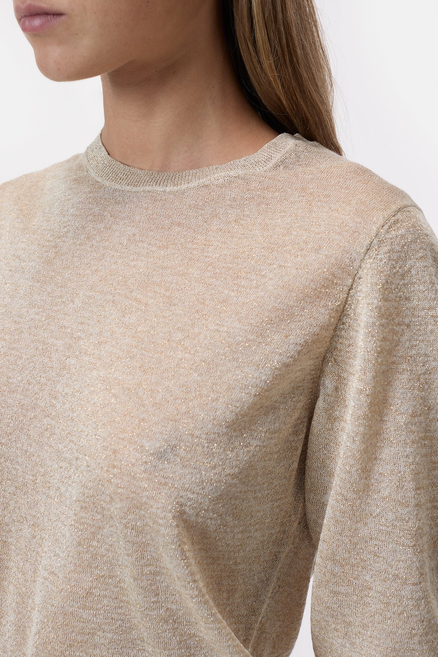 CREW NECK LONG SLEEVE KNITS PEARL BEIGE 10