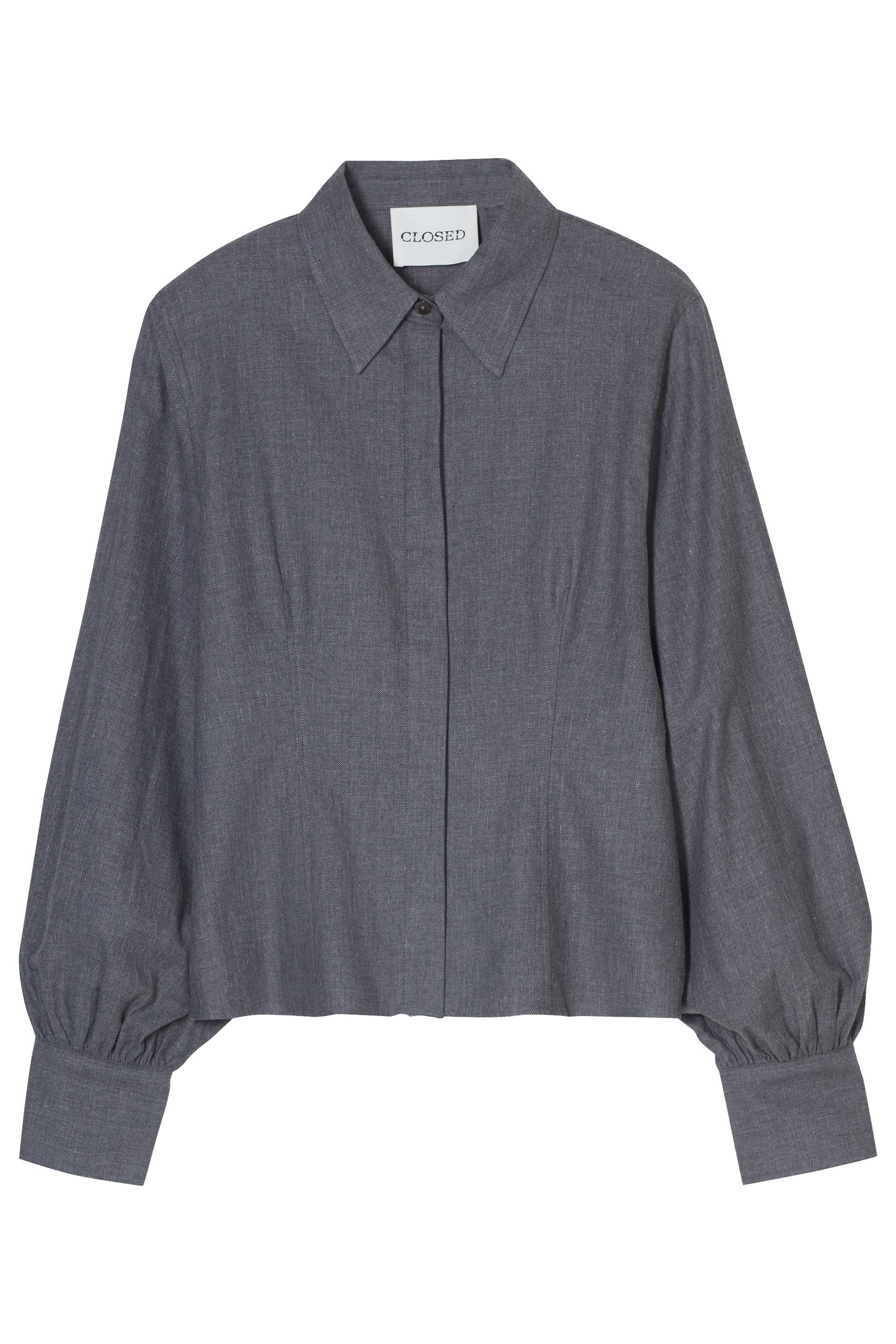 CROPPED BLOUSE SHIRT DARK GREY MELANGE 3