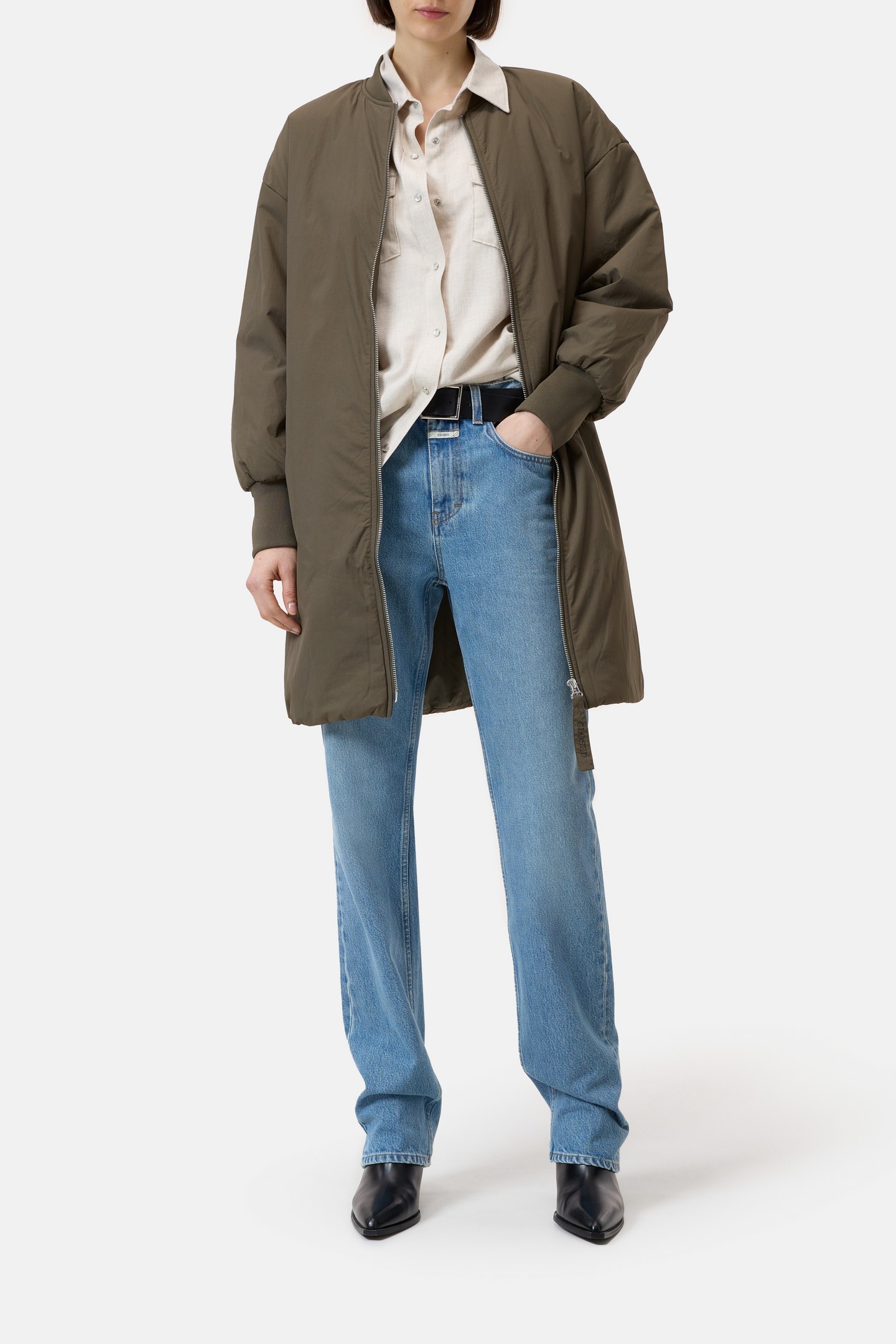 LONG PUFFER JACKET GOLDEN MOSS 2