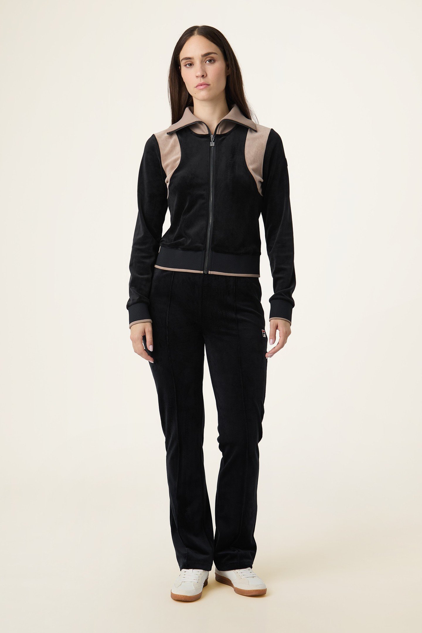 ADRIANO STRAIGHT VELOUR TRACK PANTS BLACK 2