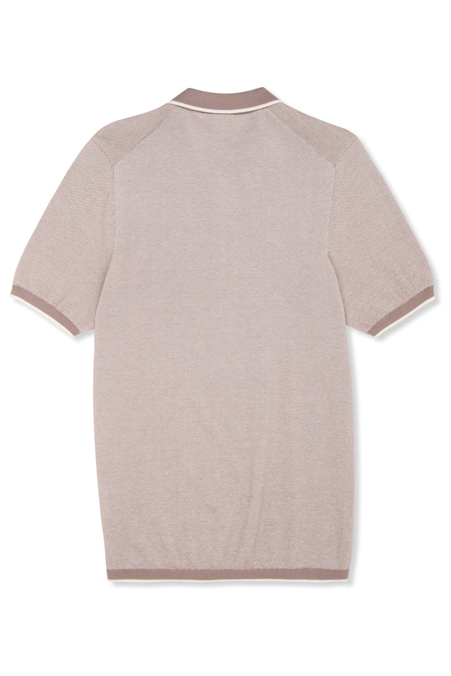 LUCINO REGULAR KNIT POLO SHIRT TAUPE GRAY MELANGE 4