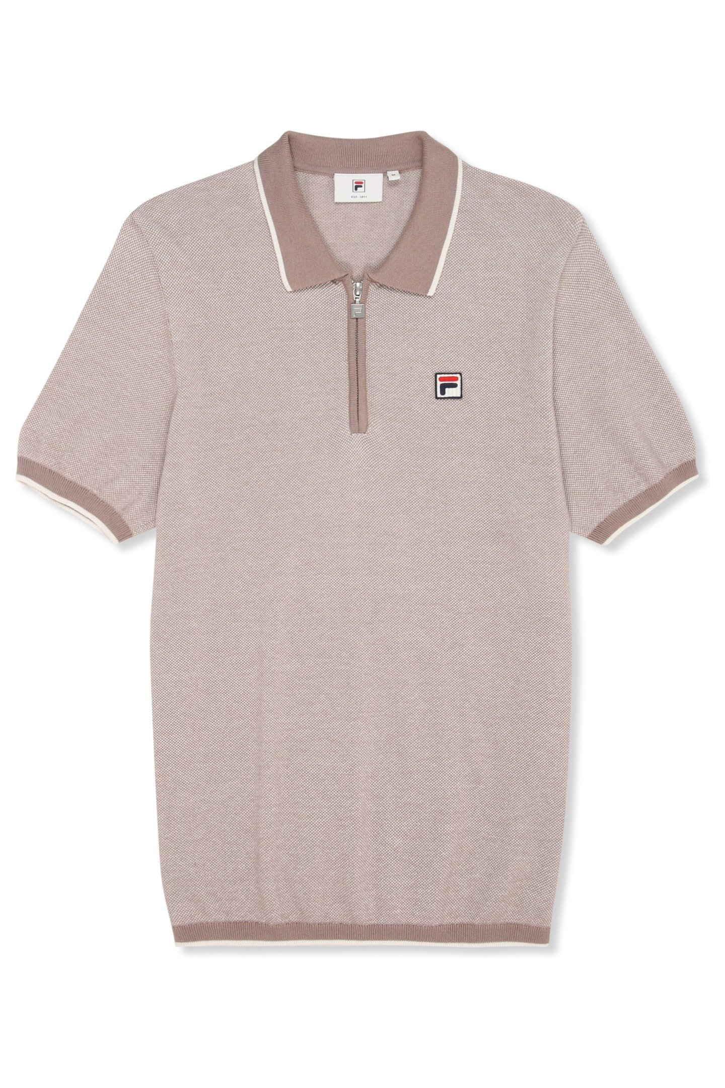 LUCINO REGULAR KNIT POLO SHIRT TAUPE GRAY MELANGE 5