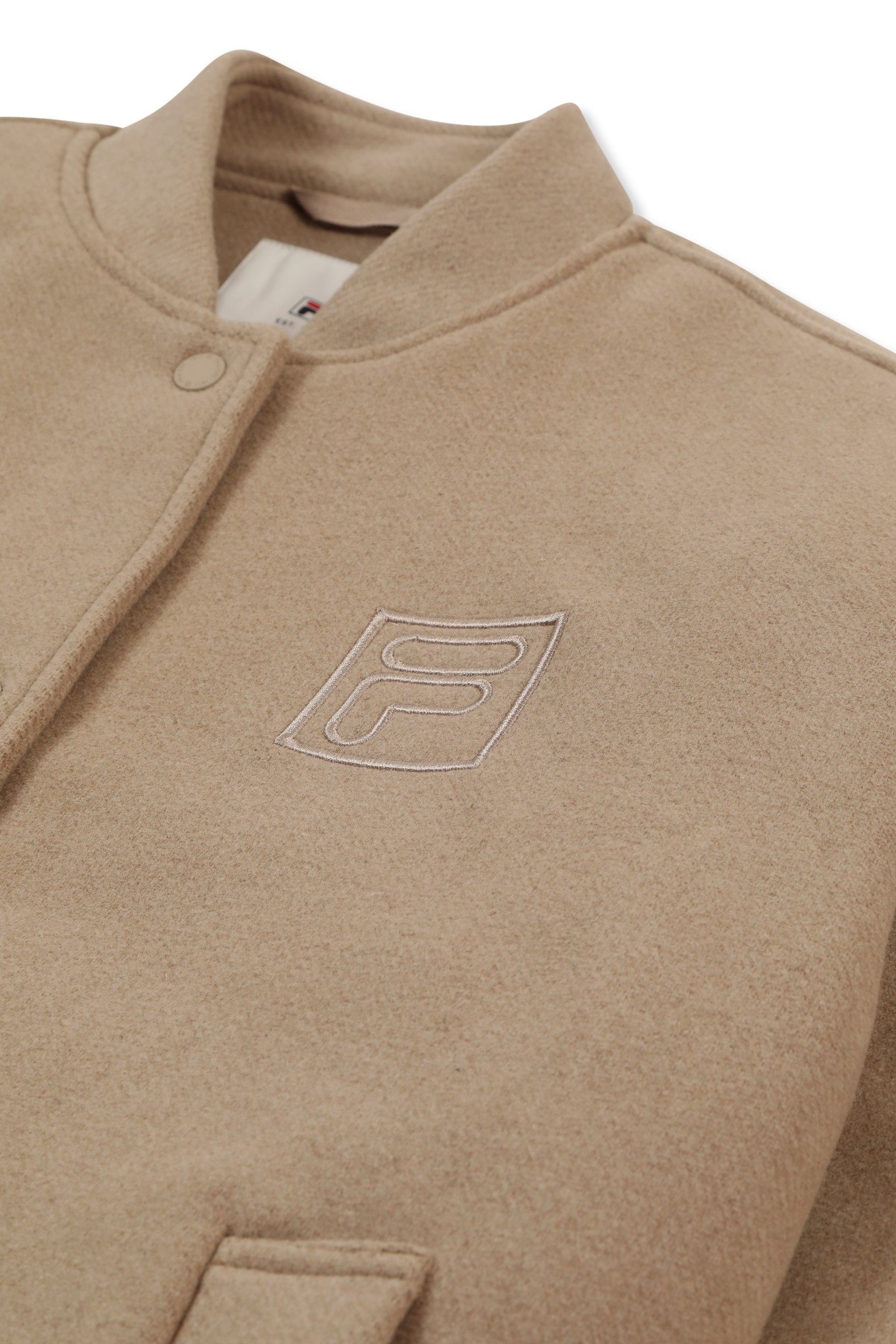 COMO OVERSIZED FELTED VARSITY JACKET WEATHERED TEAK 7