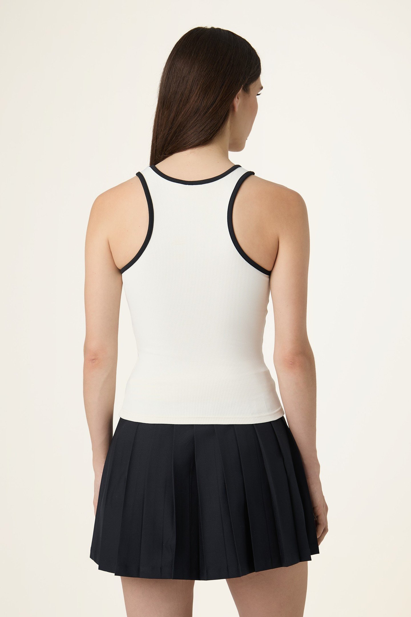 BELLAGIO TIGHT RIBBED RACER TANK EGRET 3