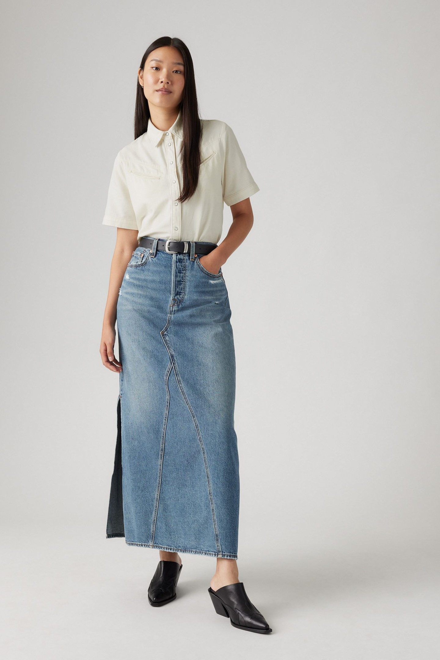 LONG ICON SKIRT MED INDIGO 9