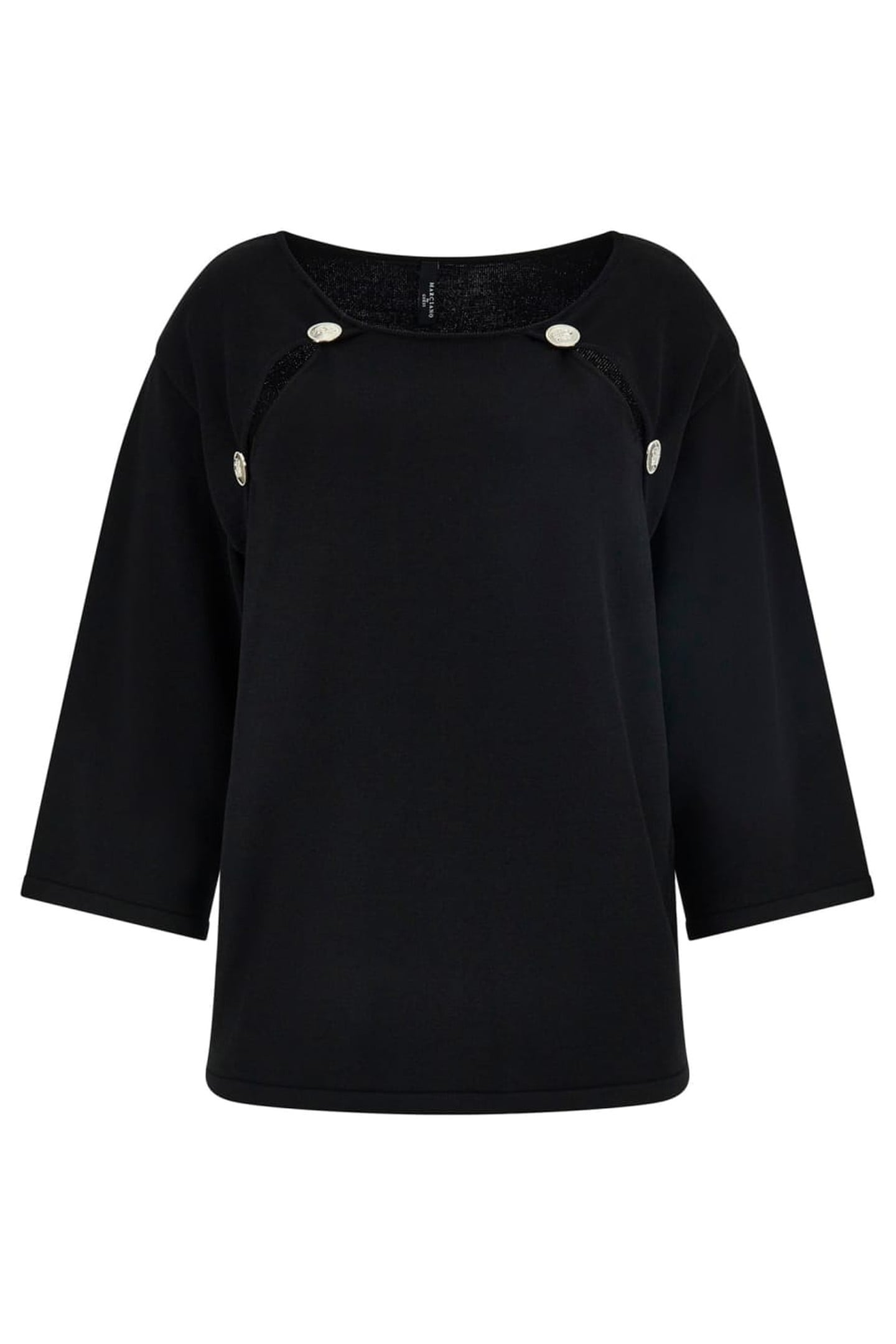 GUESS Marciano By  Chiara Cut Out Top Jet Black Maat: S | Longsleeves Outlet | Dames | Zwart