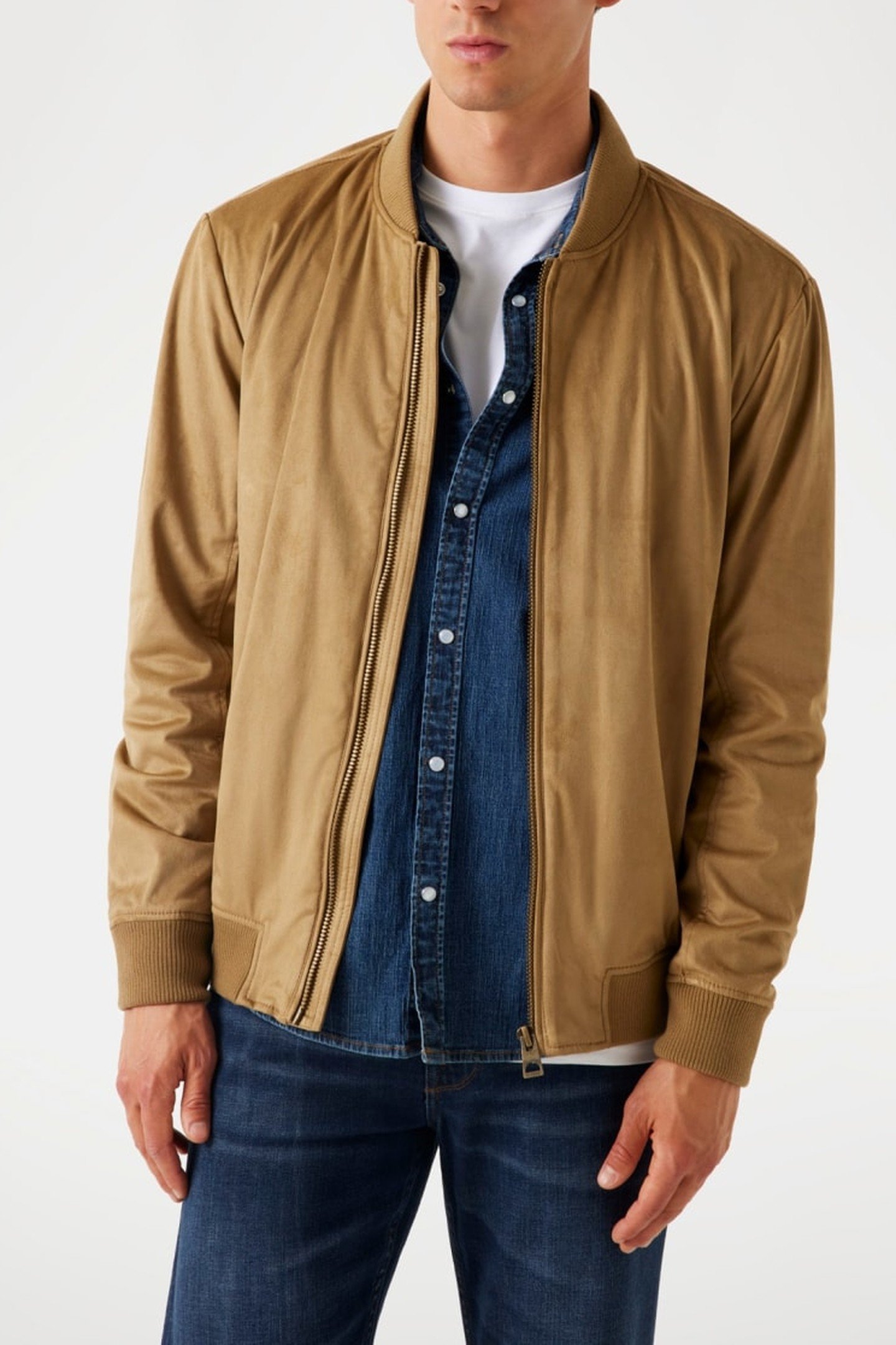 SUEDE BOMBER KHAKI RIVER 5