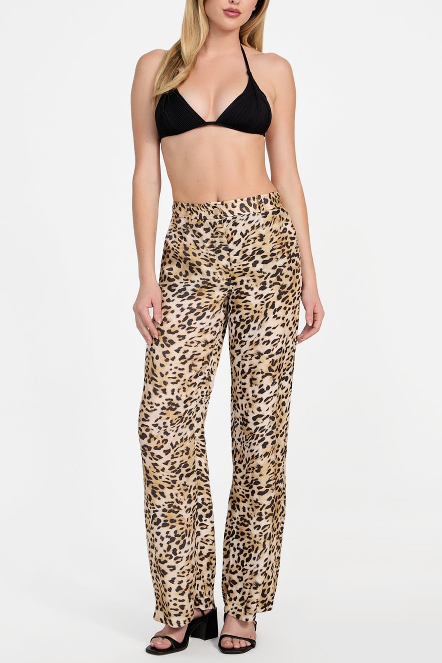 GUESS ECO ENORA STRAIGHT PANT CHEETAH SKIN PRINT 2