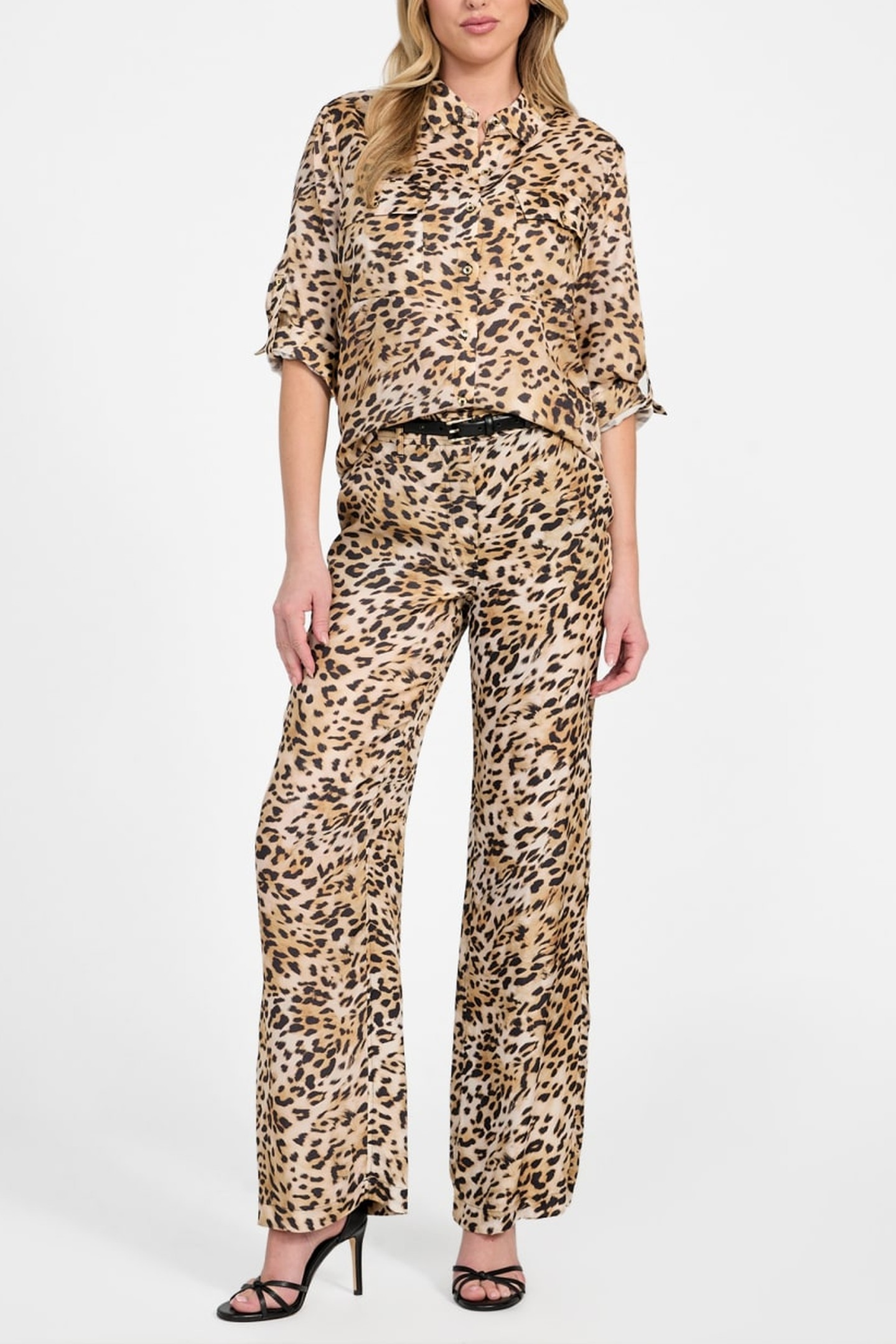 GUESS ECO ENORA STRAIGHT PANT CHEETAH SKIN PRINT 9