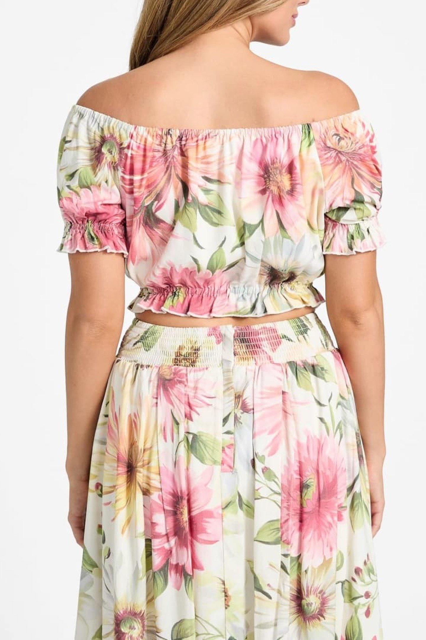 OFF SHOULDER ELODIE PAINTED DAISIES PRIN 9