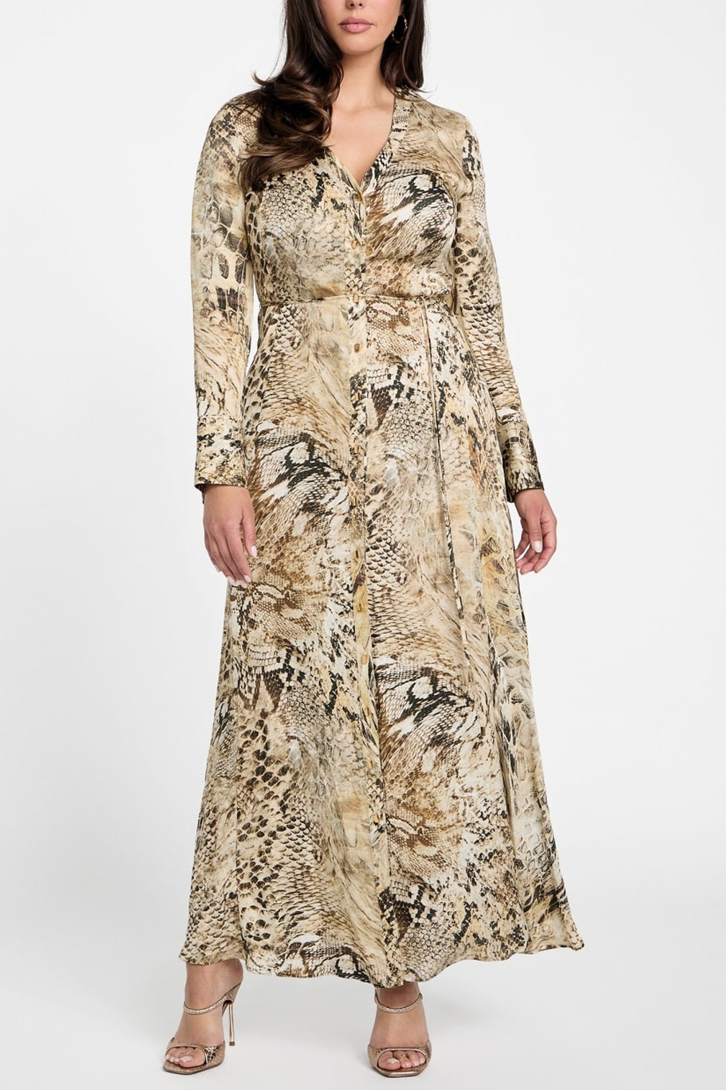 MARCIANO BY GUESS GISELLE LS LONG DRES JUMBLE SKIN PRINT by Guess by Marciano