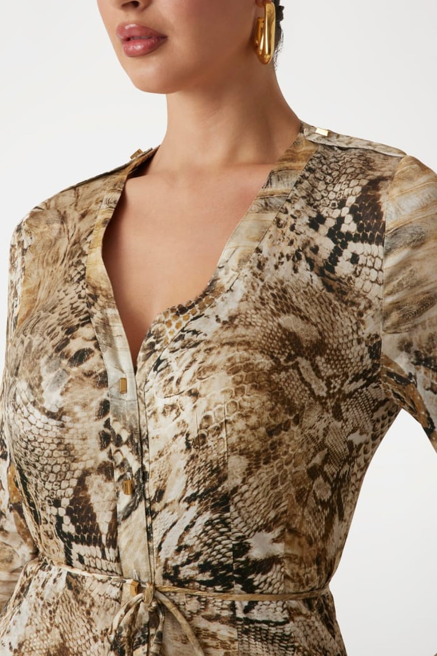 MARCIANO BY GUESS GISELLE LS LONG DRES JUMBLE SKIN PRINT 10