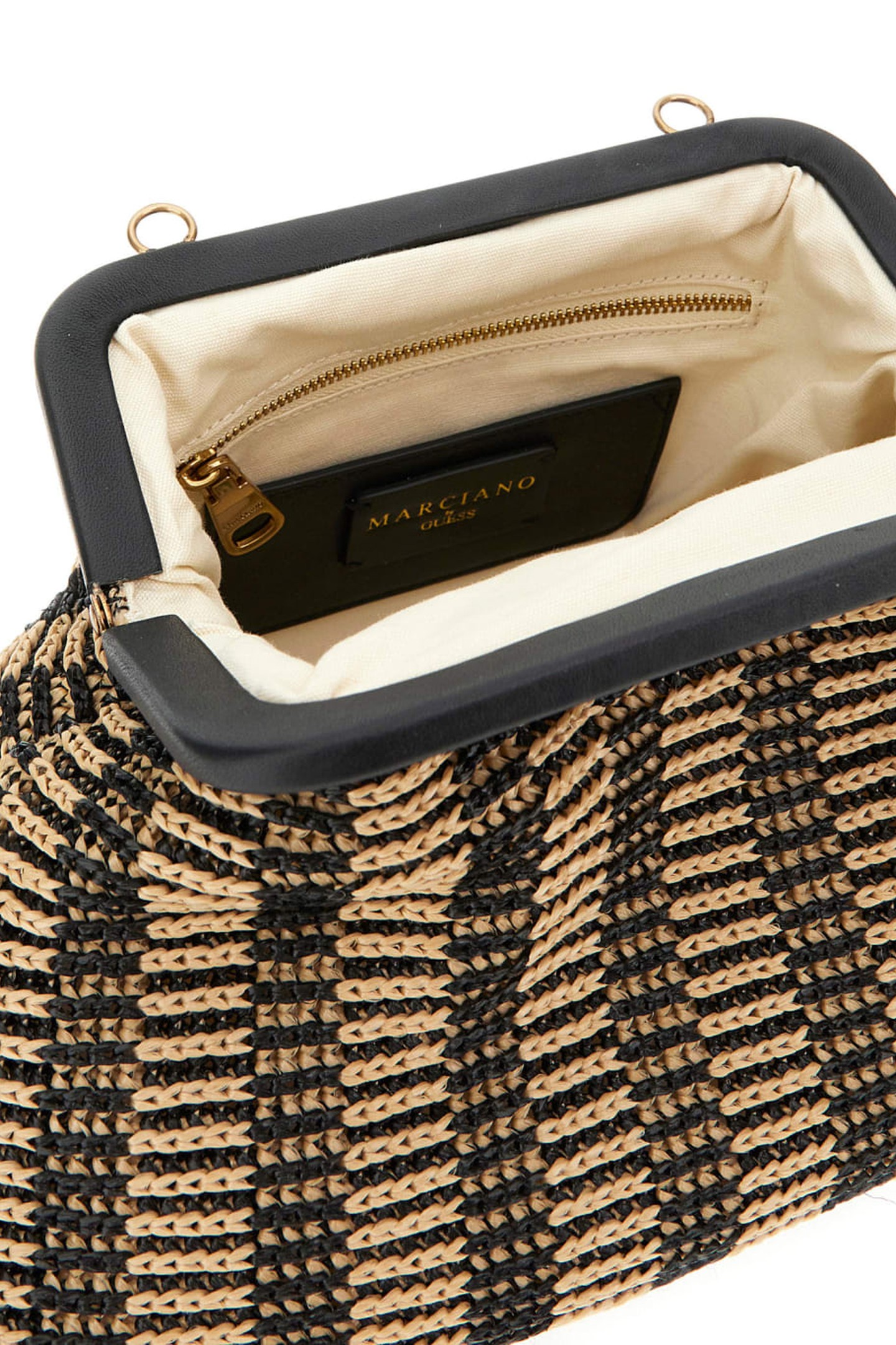 RAFFIA POUCH BLACK/NATURAL 9
