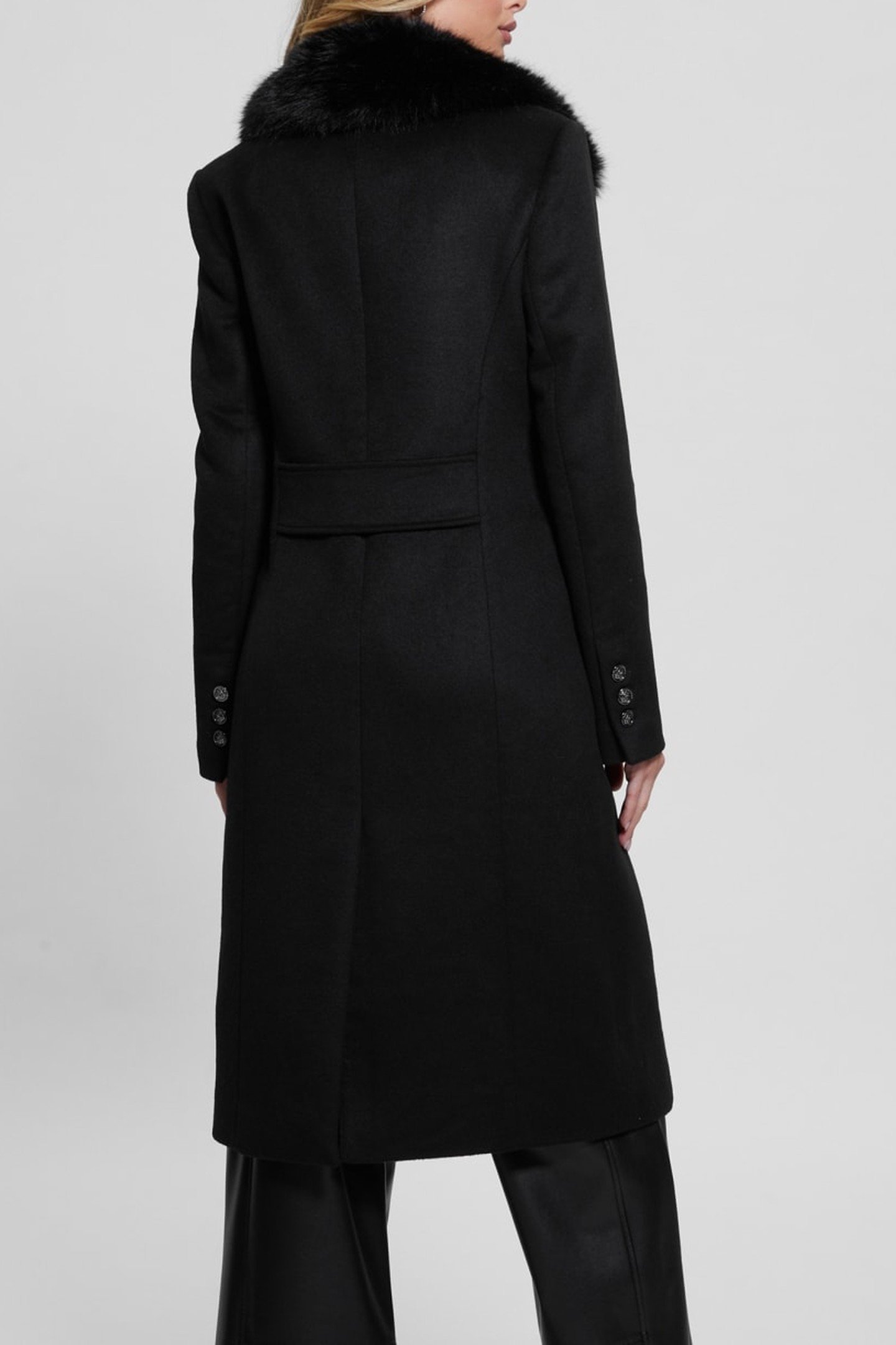 NANCY FIT COAT FAUX JET BLACK A996 9