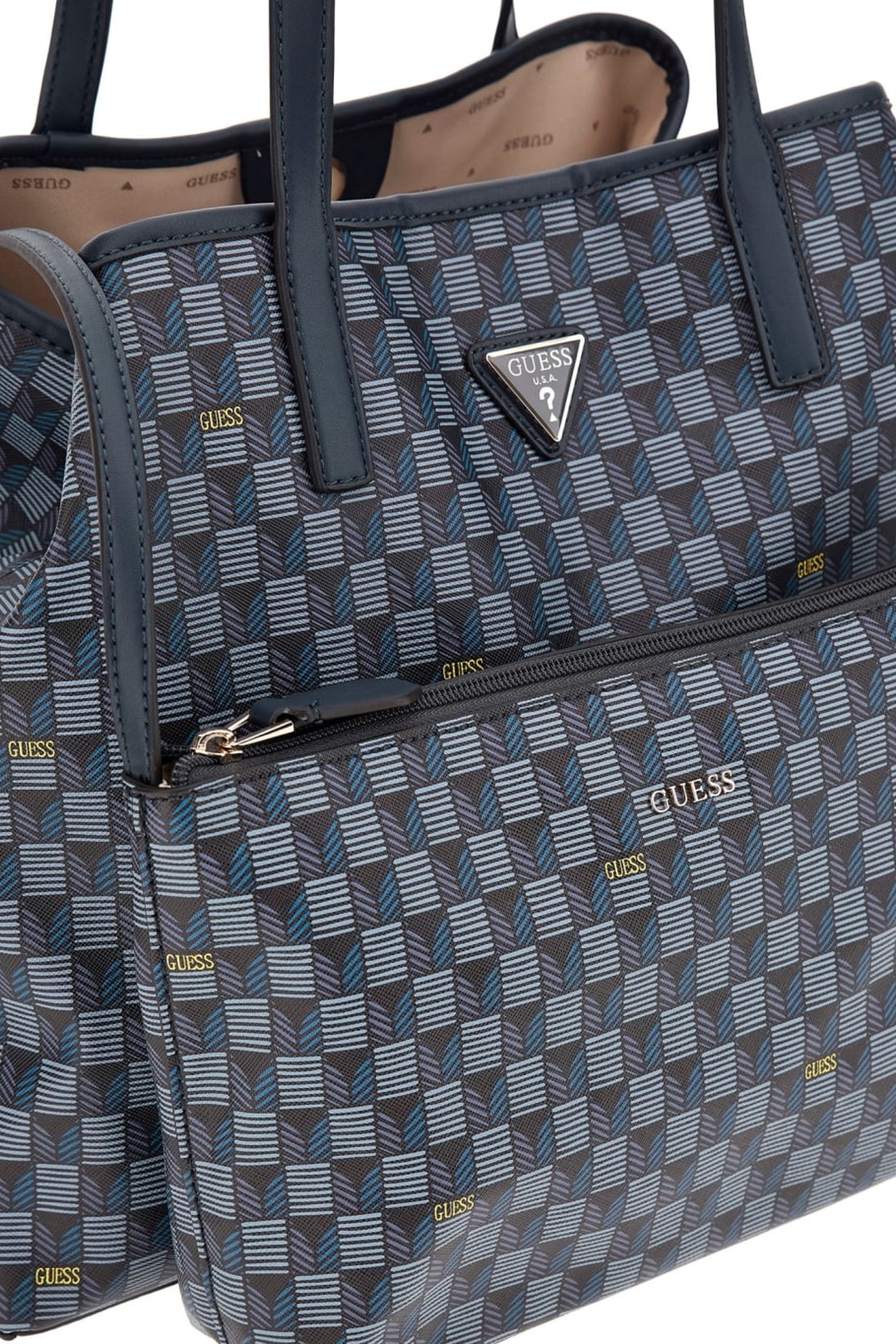 VIKKY II LARGE TOTE BLUE LOGO 9