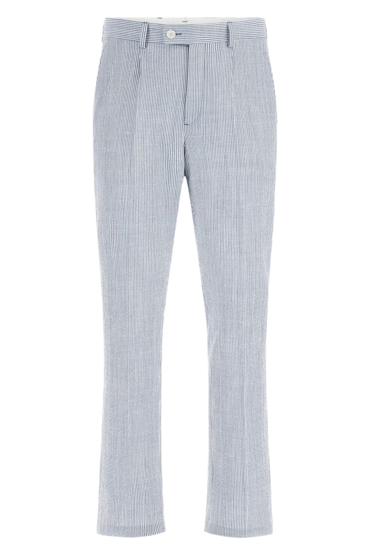 MAX PLEATED REG CHIN WHITE/BLUE STRIPES 4