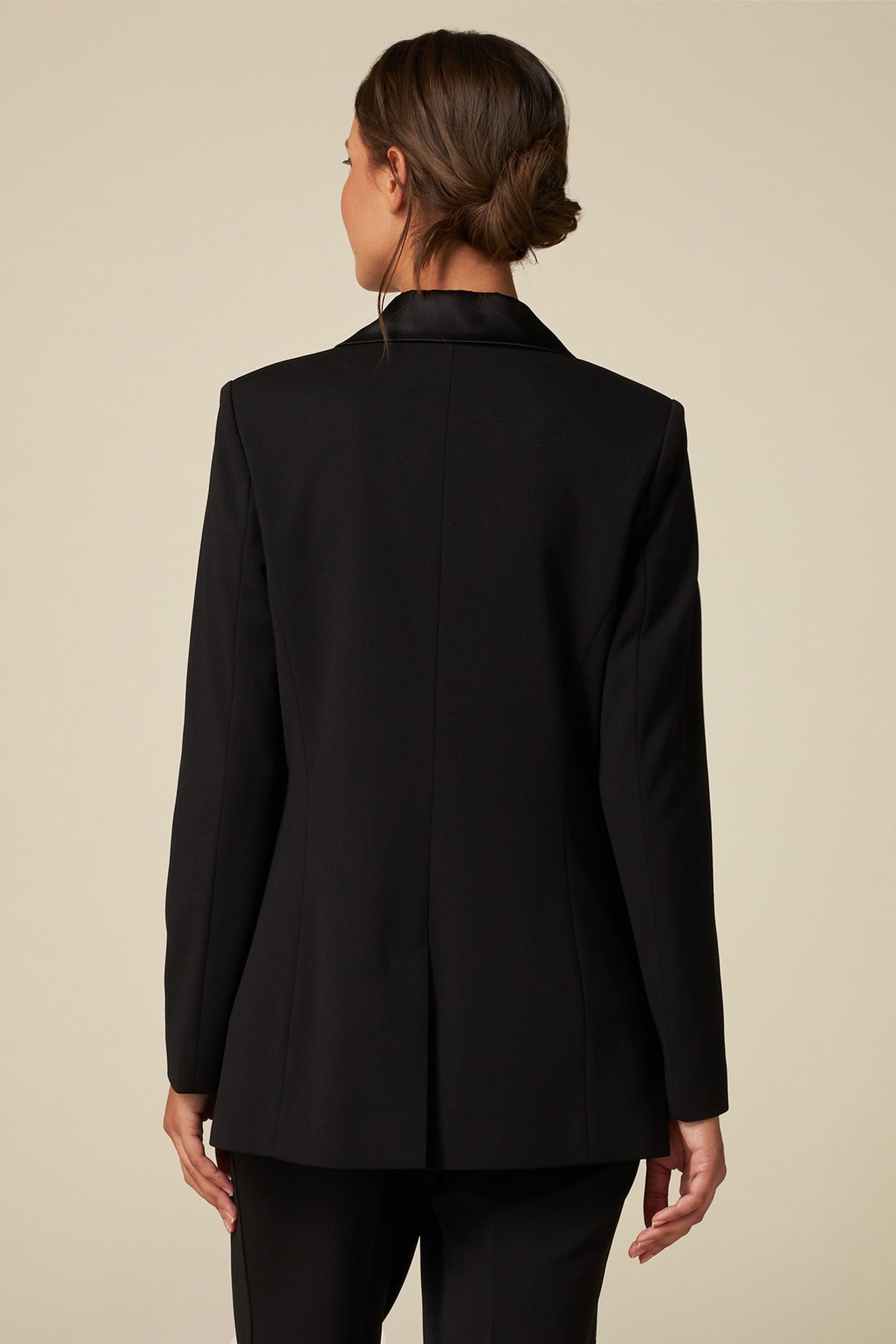 BLAZER WITH SATIN DETAILS BLACK 2