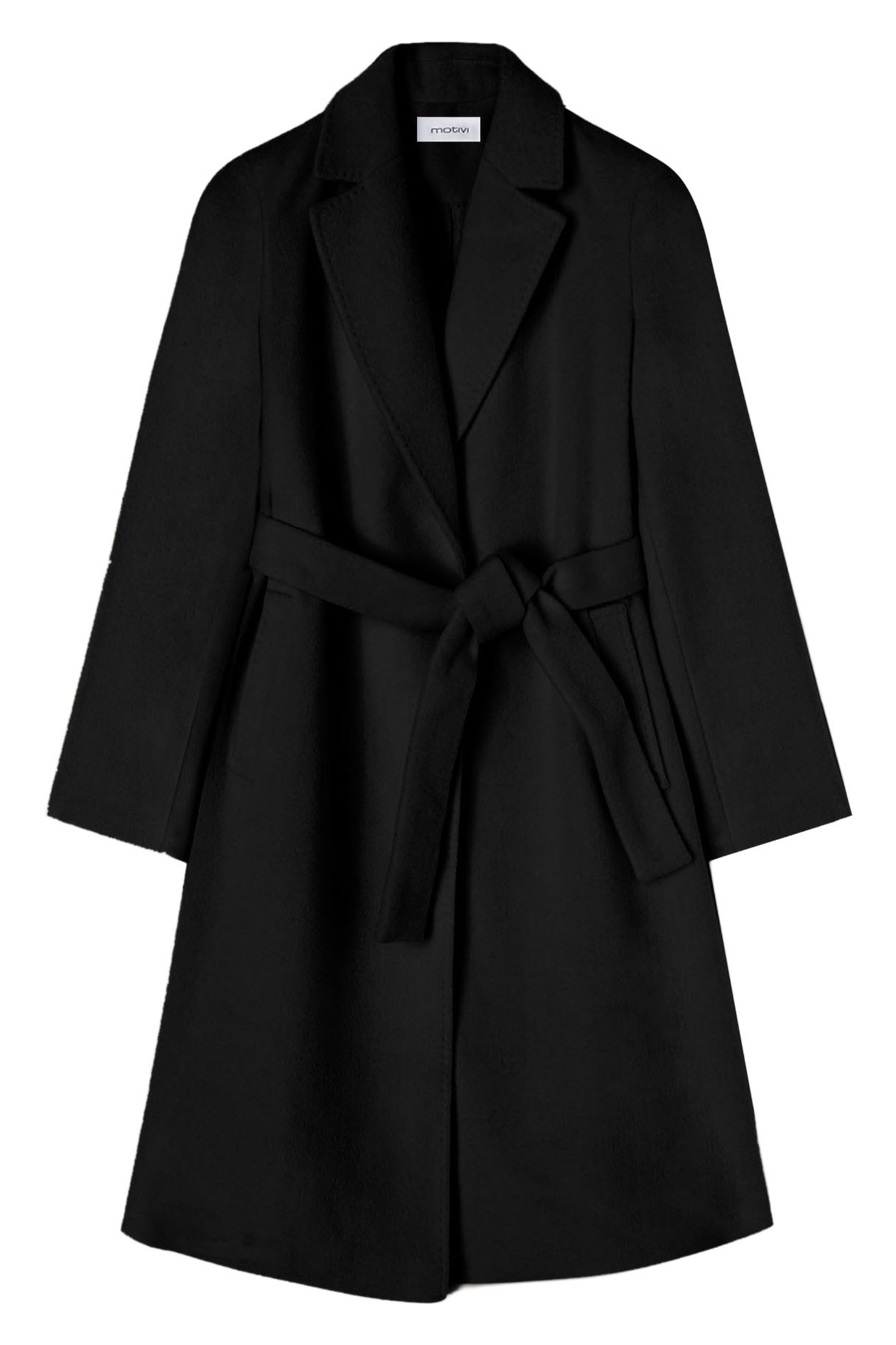 MIDI WOOL BLEND COAT WITH BELT BLACK 3