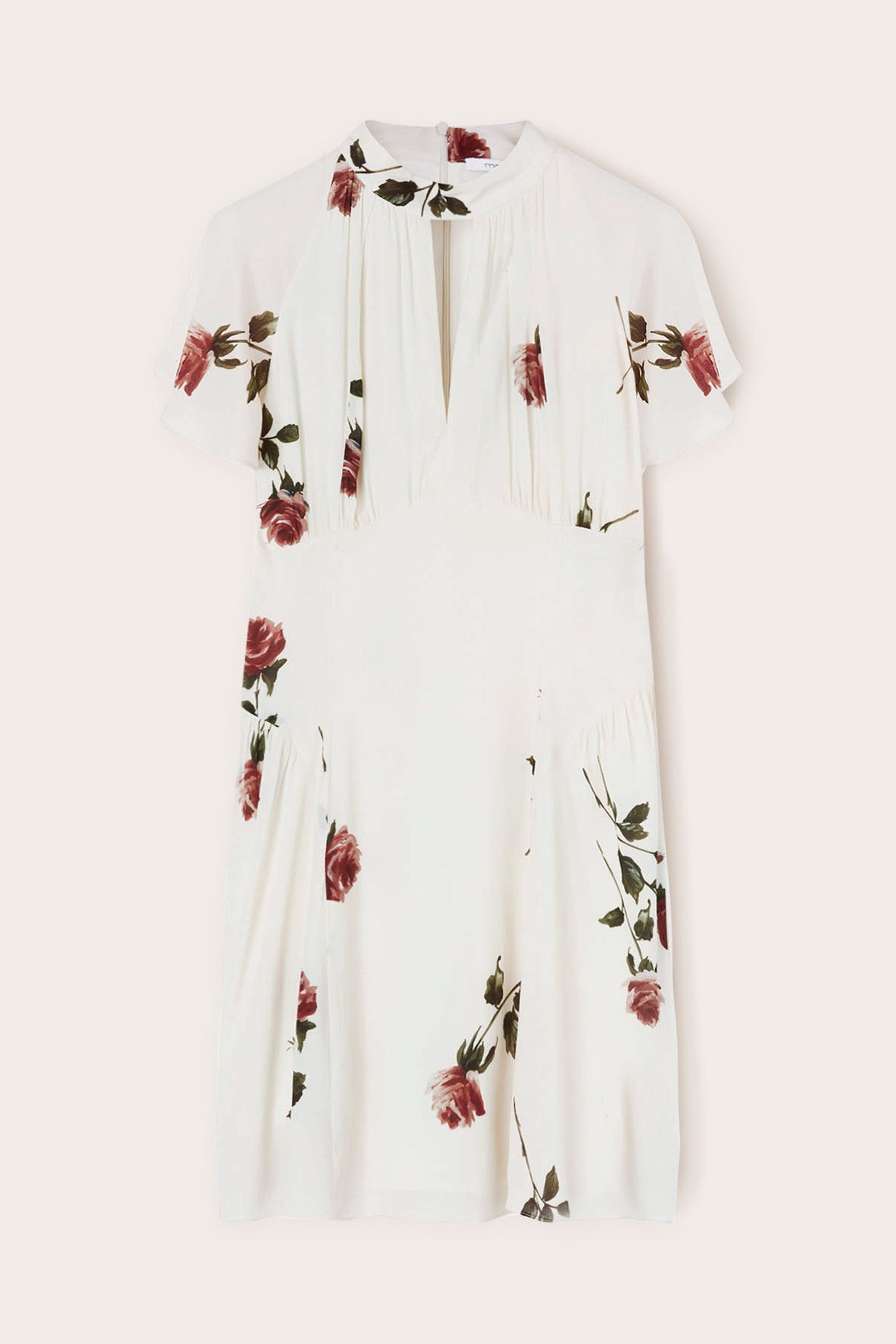 FLORAL PATTERN MINI DRESS WHITE 4