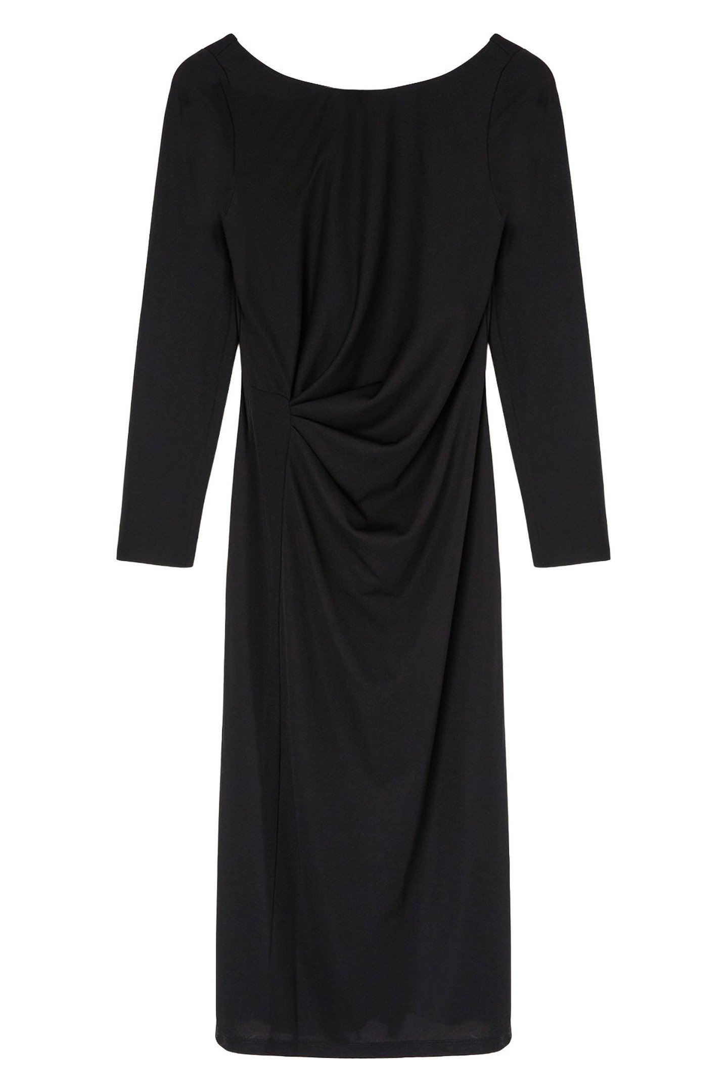 DRAPED JERSEY DRESS BLACK 4
