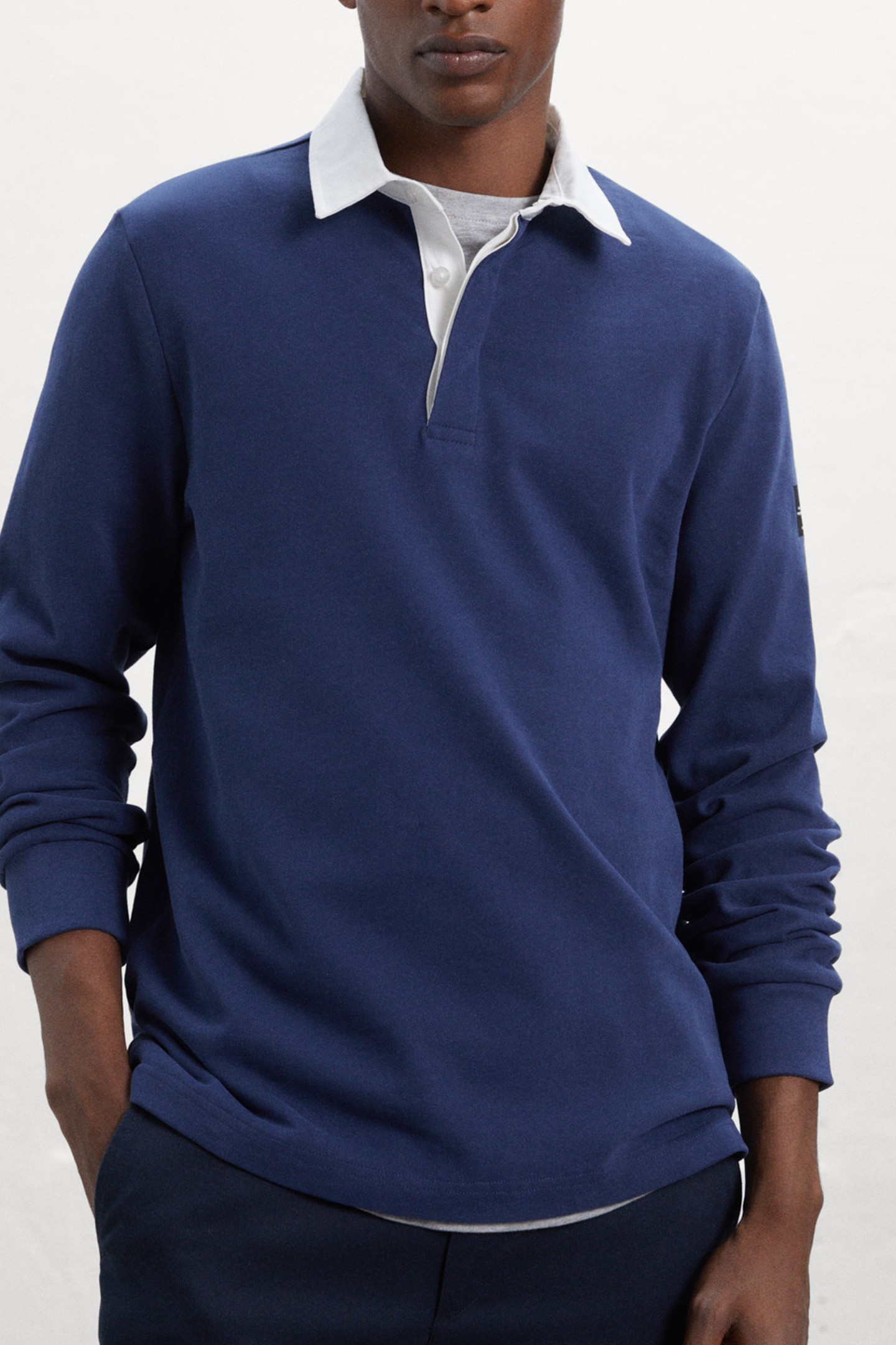PERIALF LONG SLEEVE POLO BLUE INDIGO by Ecoalf